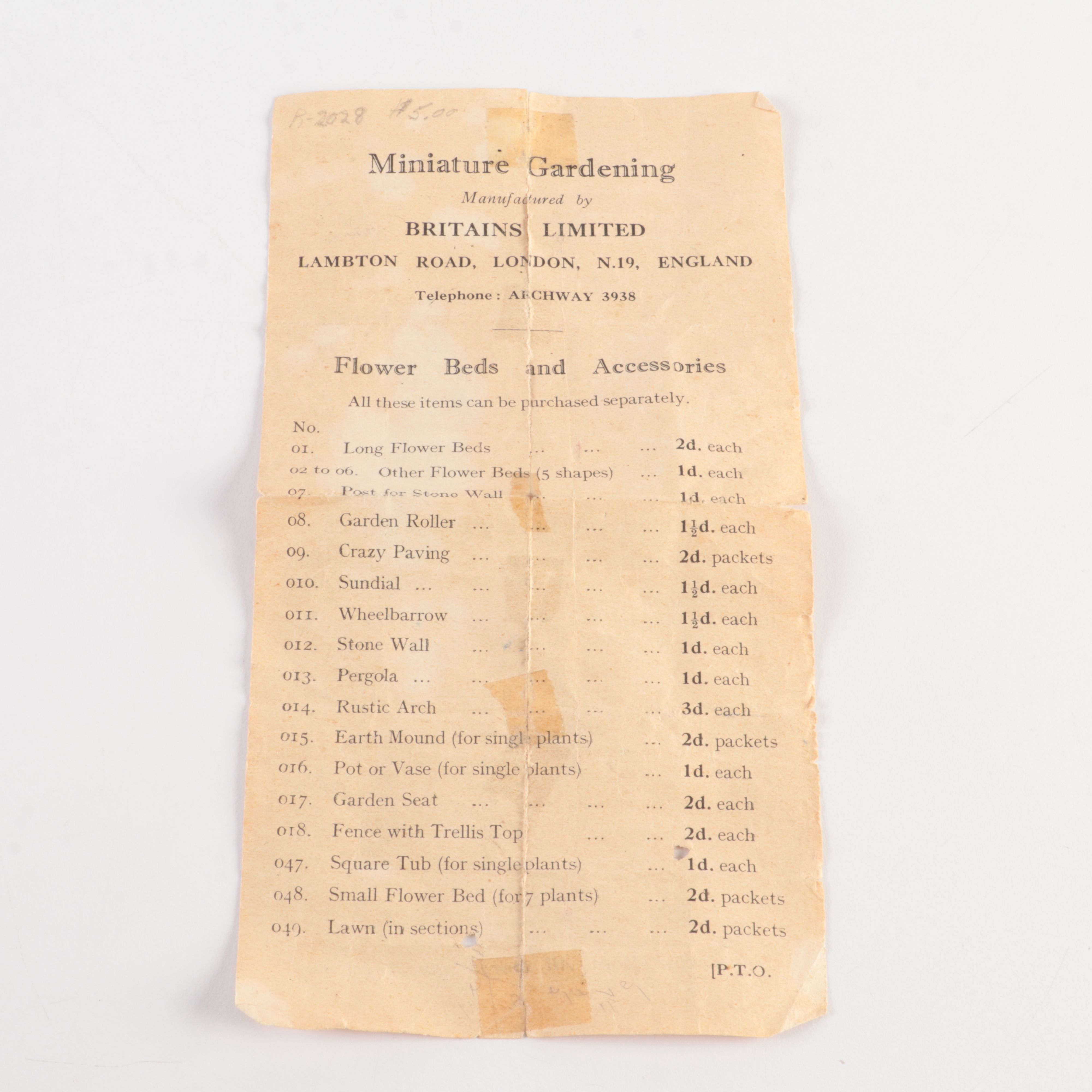 Collection of Garden Parts for Britains Garden Series