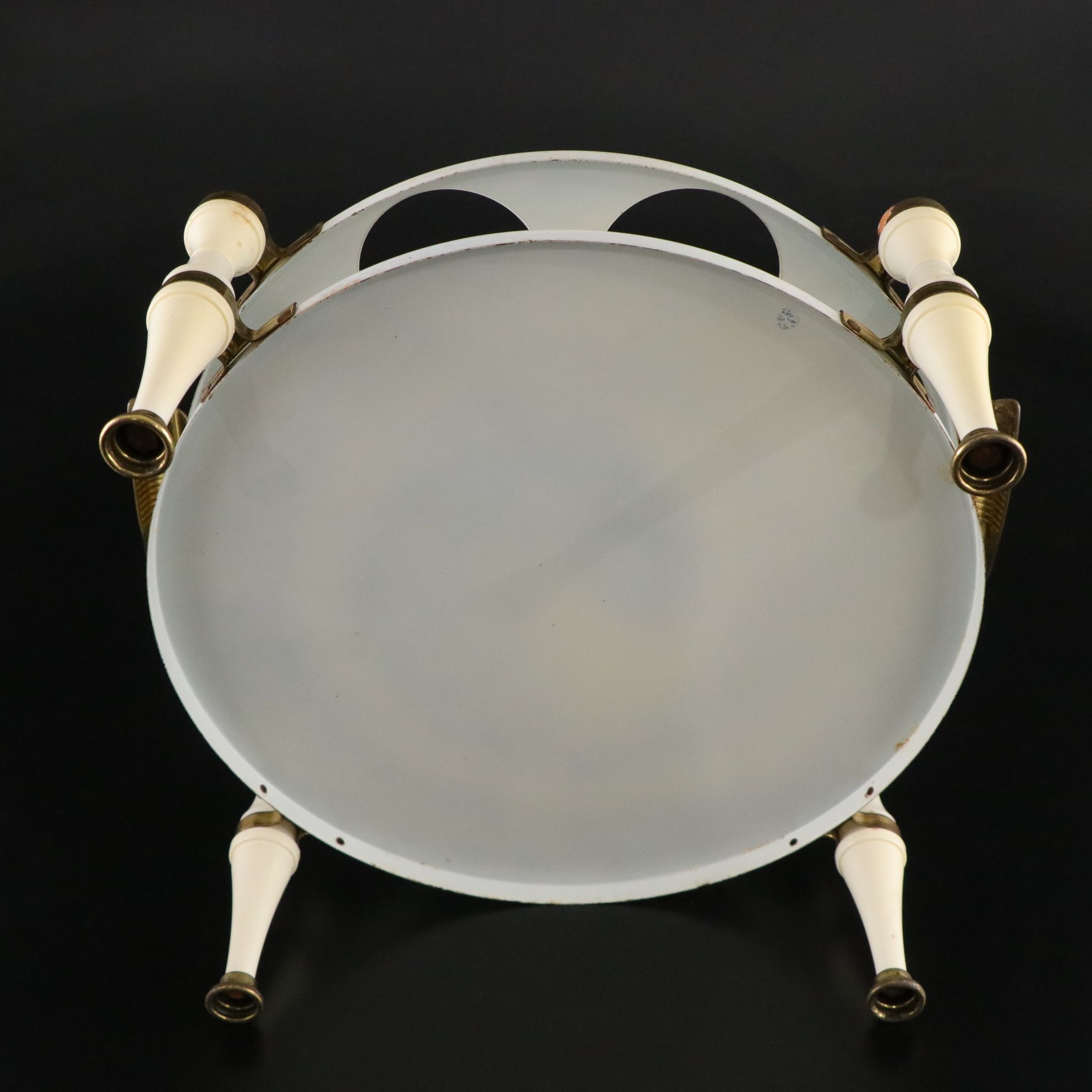 Mid Century Modern Gilt Bar Caddy with Ice Bucket and Tongs