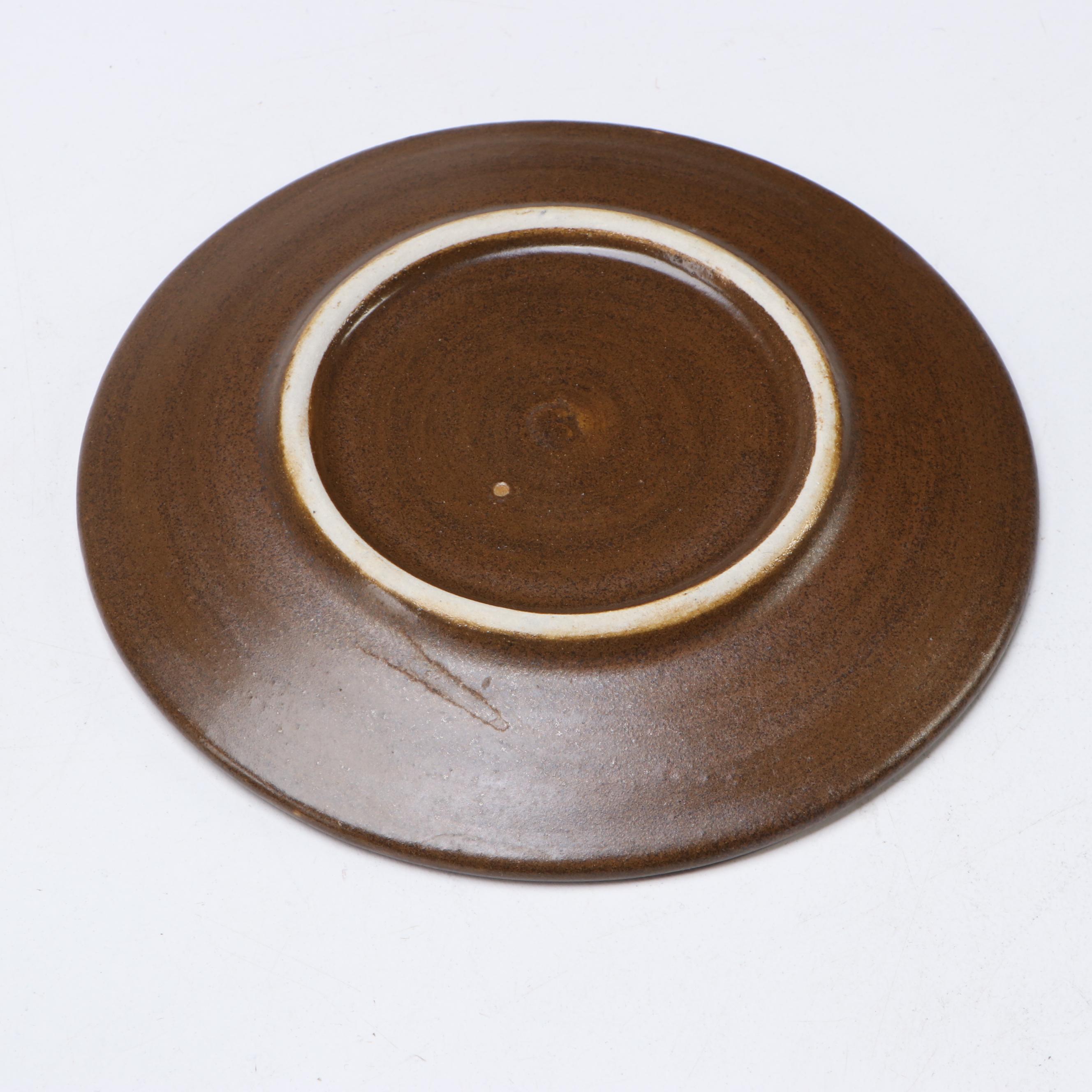 Rustic Japanese Style Vase and Bowl with French Quimper Teacup Set and Owls