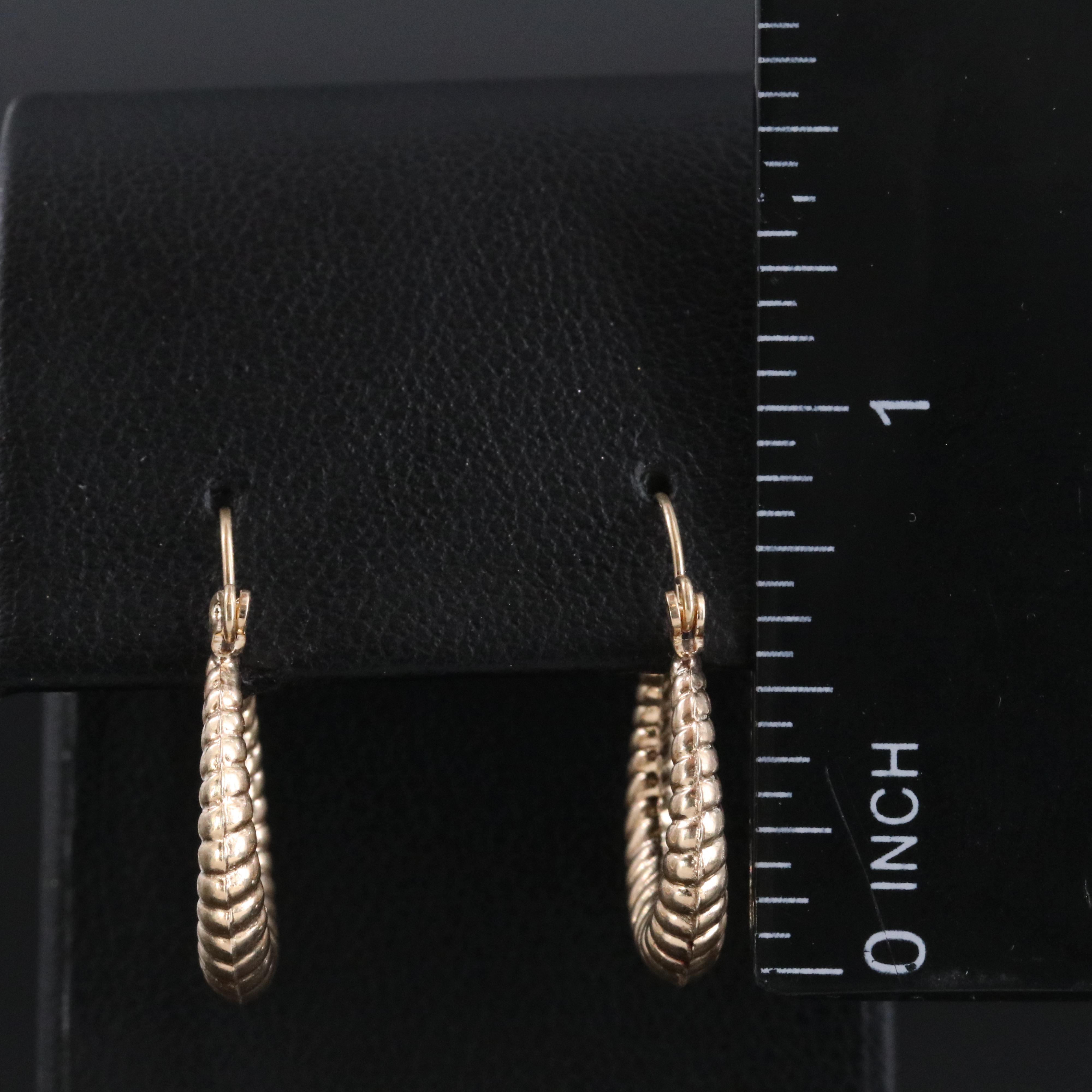 14K Fluted Hoop Earrings