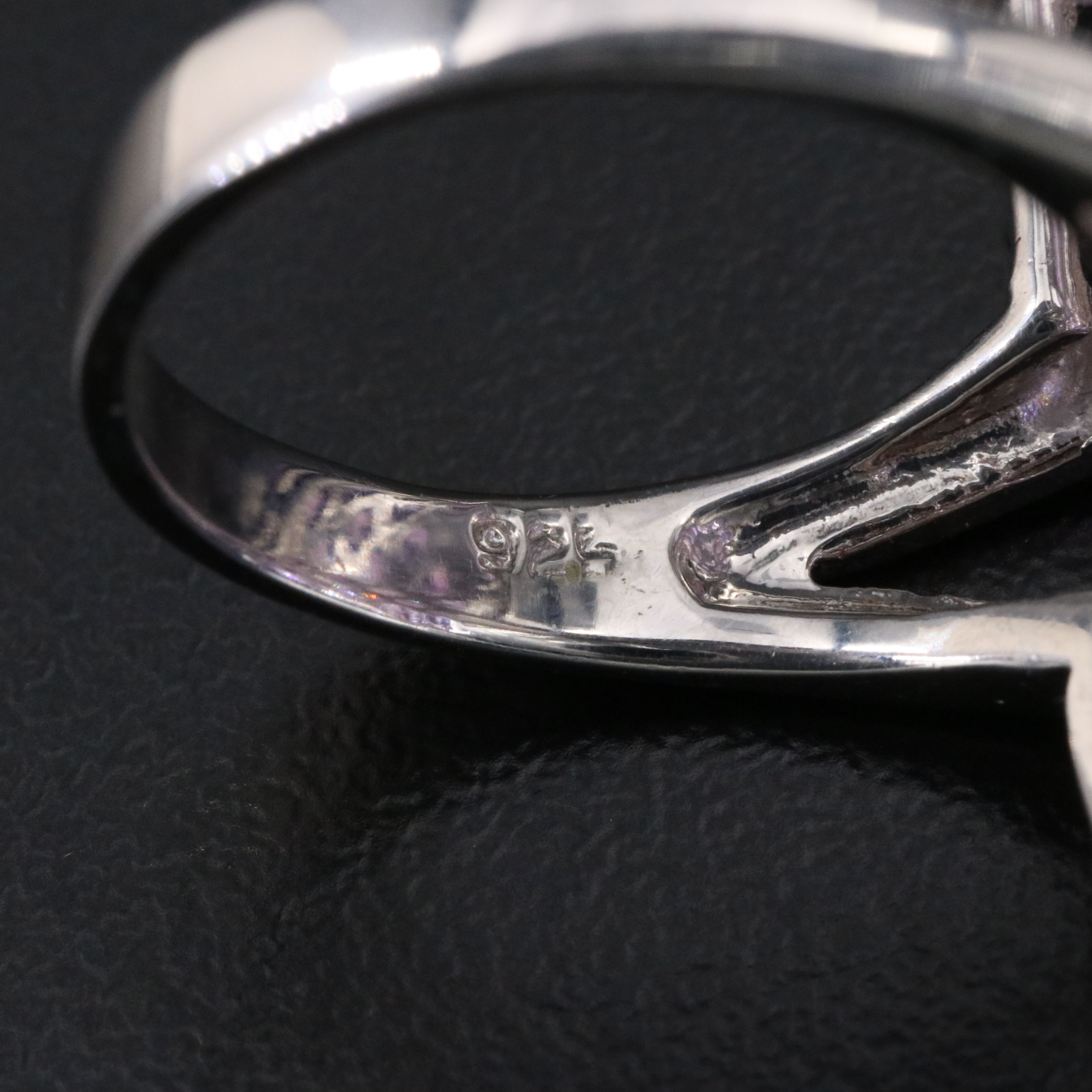 Sterling Amethyst Navette Ring