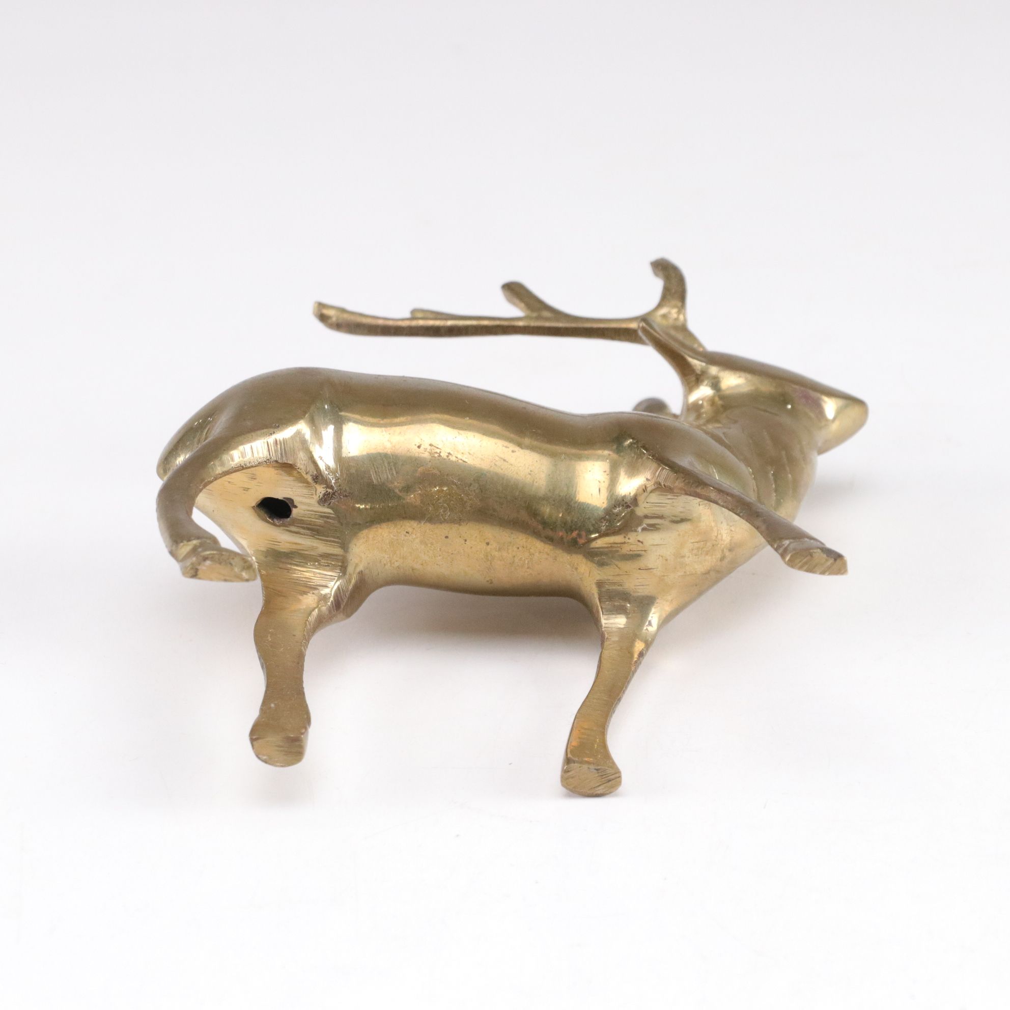 Brass Three-Tier Tower Tray & Deer Figurine