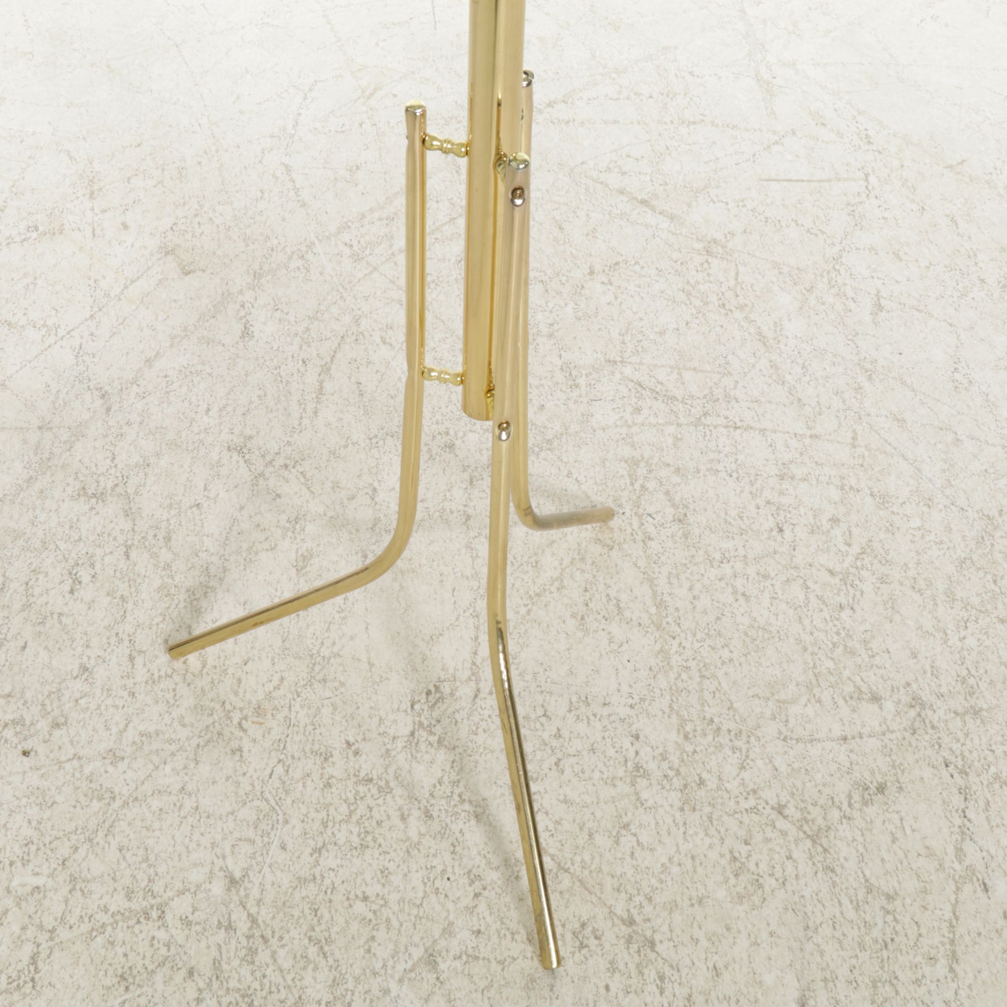 Brass-Finished Three-Leg Metal Coat Rack