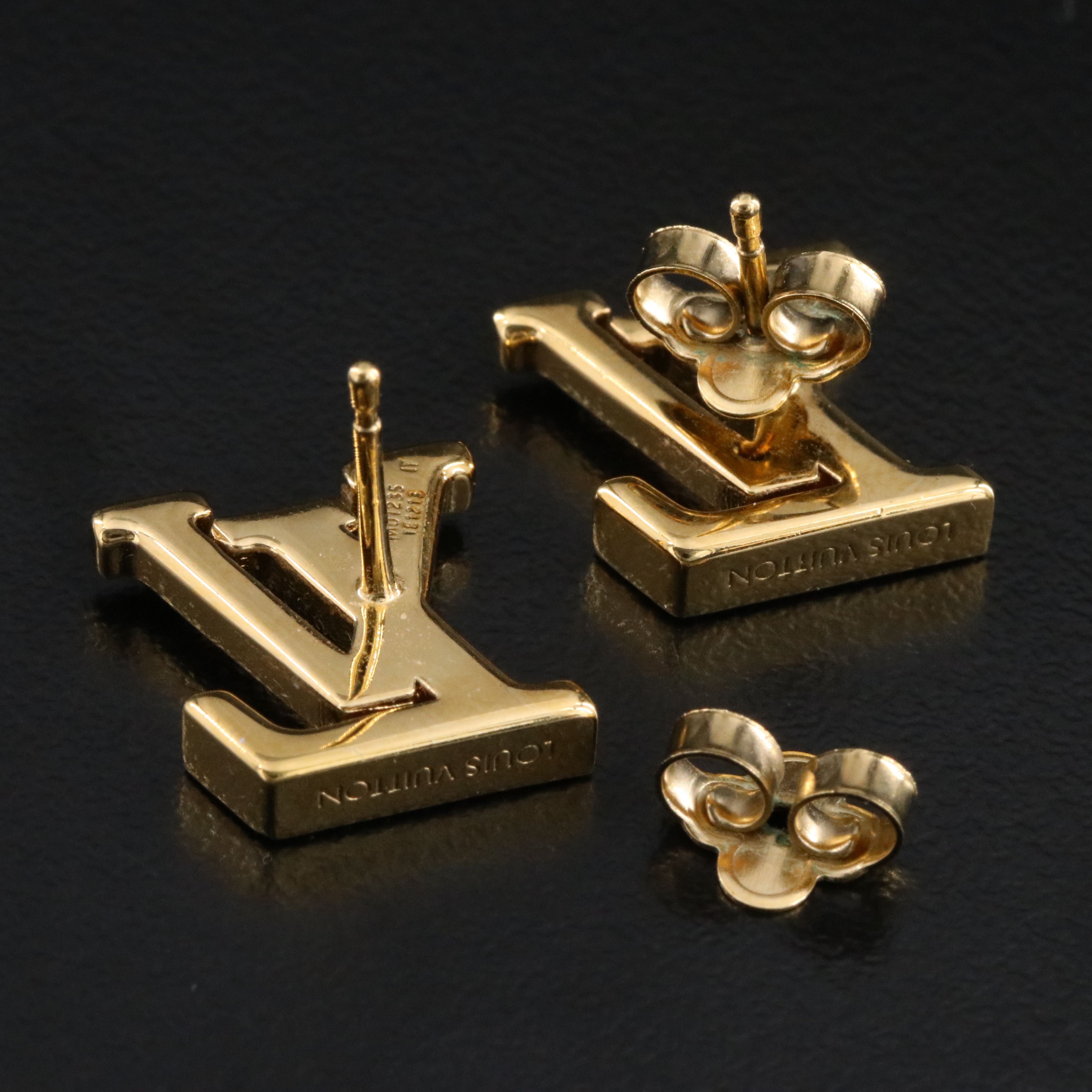 Louis Vuitton Monogram Faux Seed Pearl Earrings