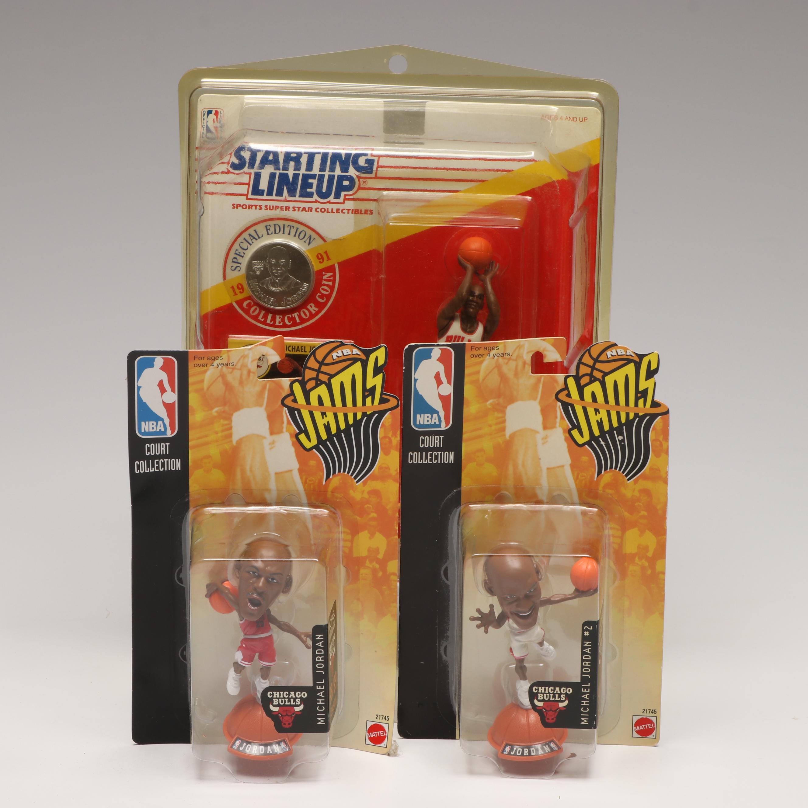 Kenner and Mattel Michael Jordan Figures and Trading Card