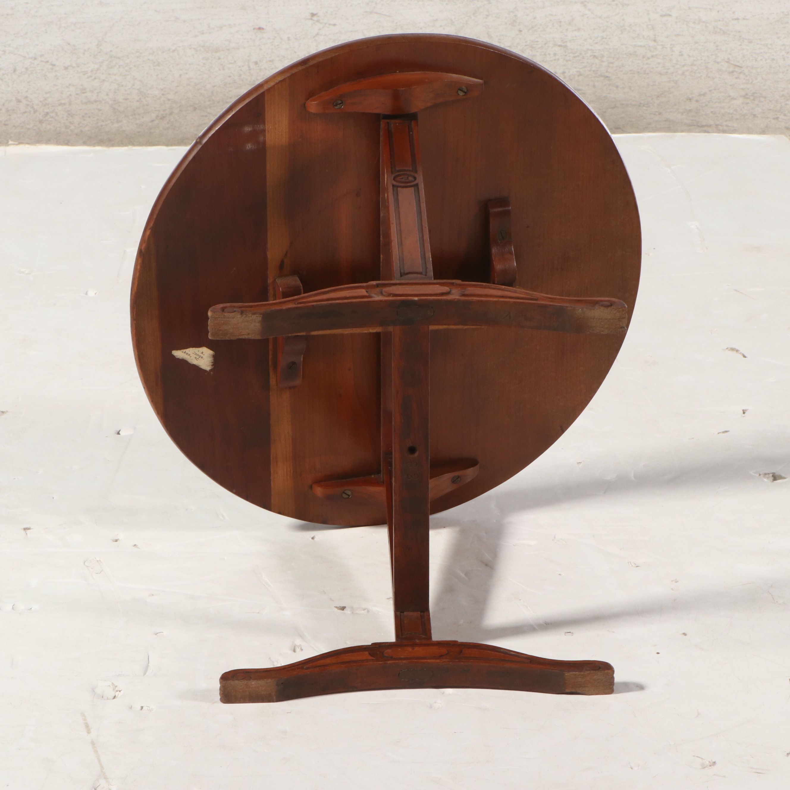 Louis Philippe Style Wooden Tilt-Top Wine Tasting Table
