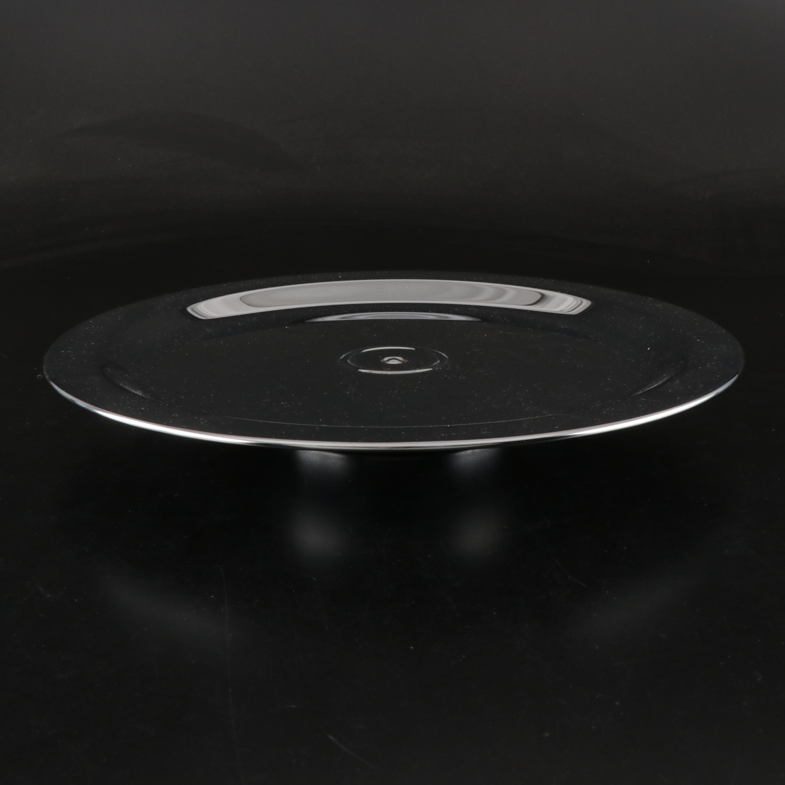 Kromex Metal Lazy Susan and Other Glass Teapots with Bowls and Underplates