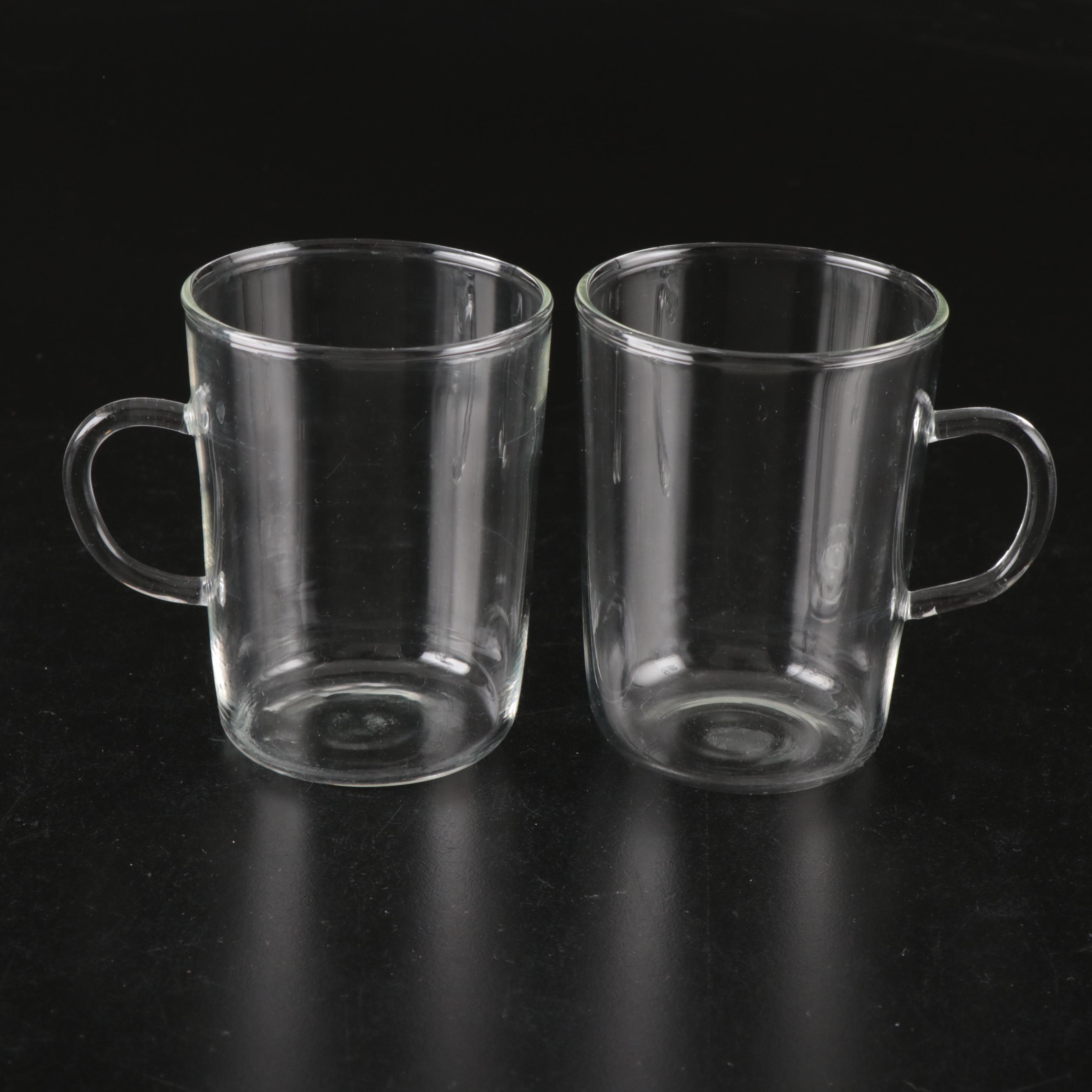 Kromex Metal Lazy Susan and Other Glass Teapots with Bowls and Underplates