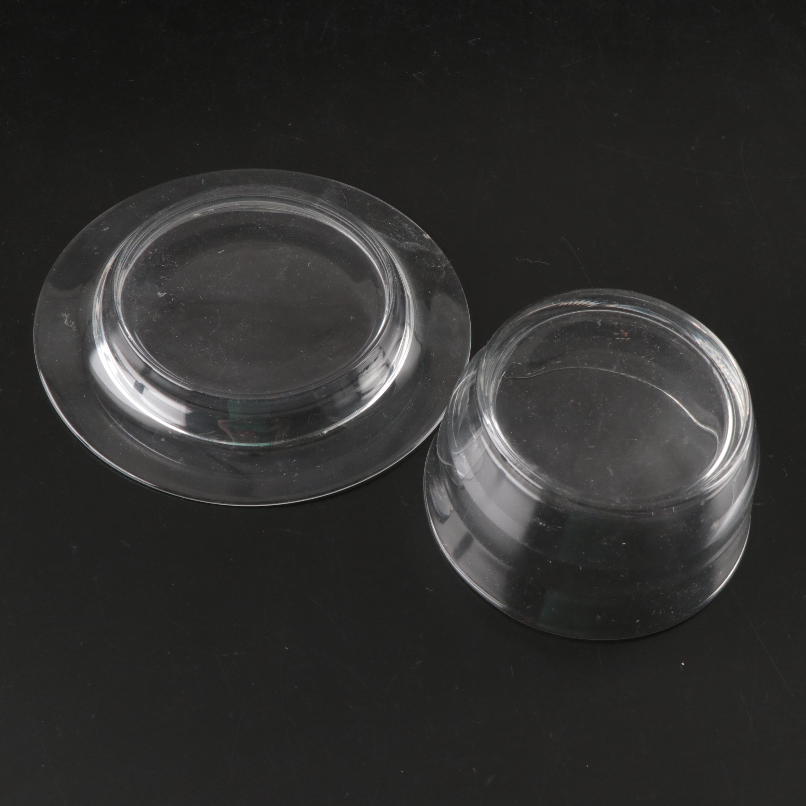 Kromex Metal Lazy Susan and Other Glass Teapots with Bowls and Underplates