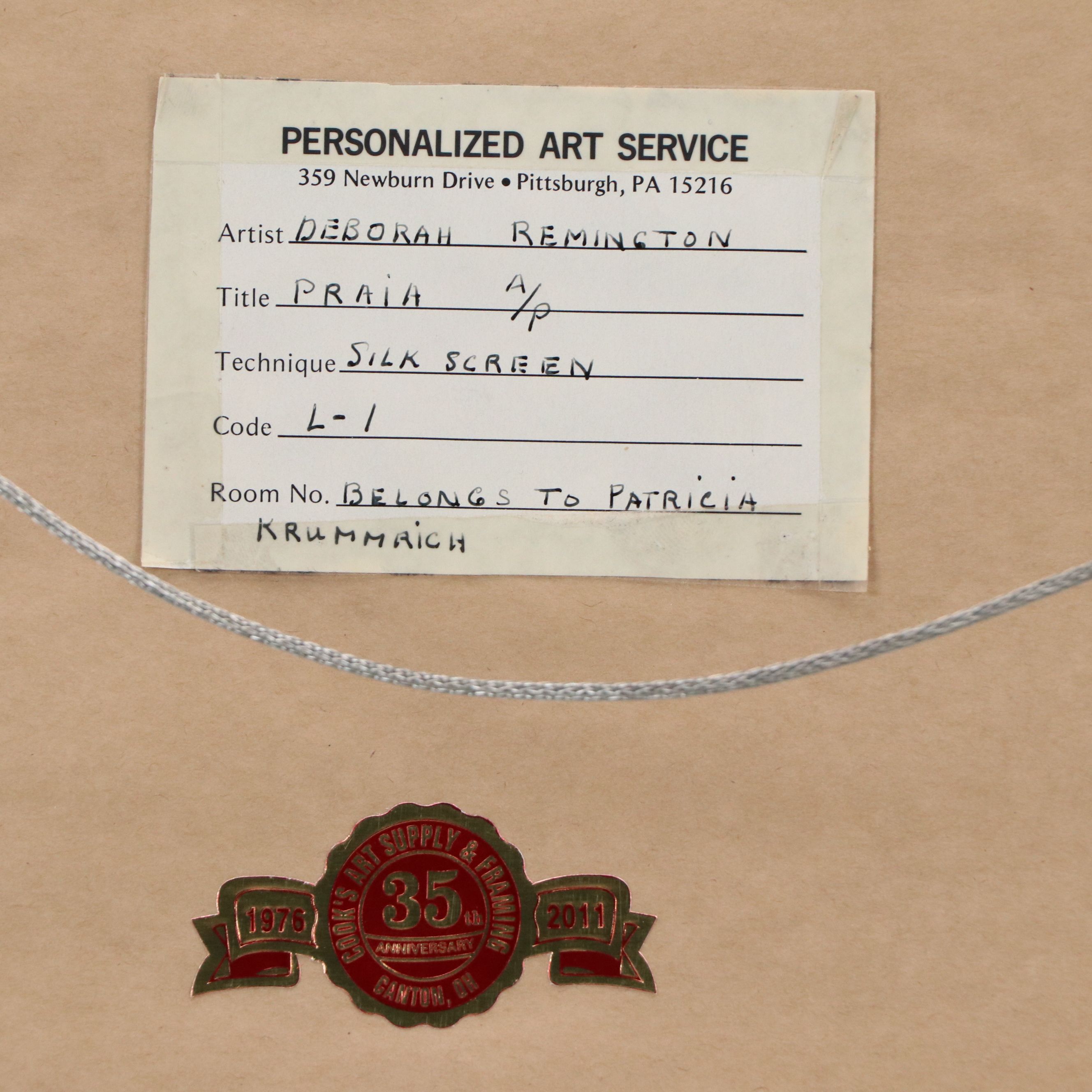 Deborah Williams Remington Silkscreen "Praia," 1983