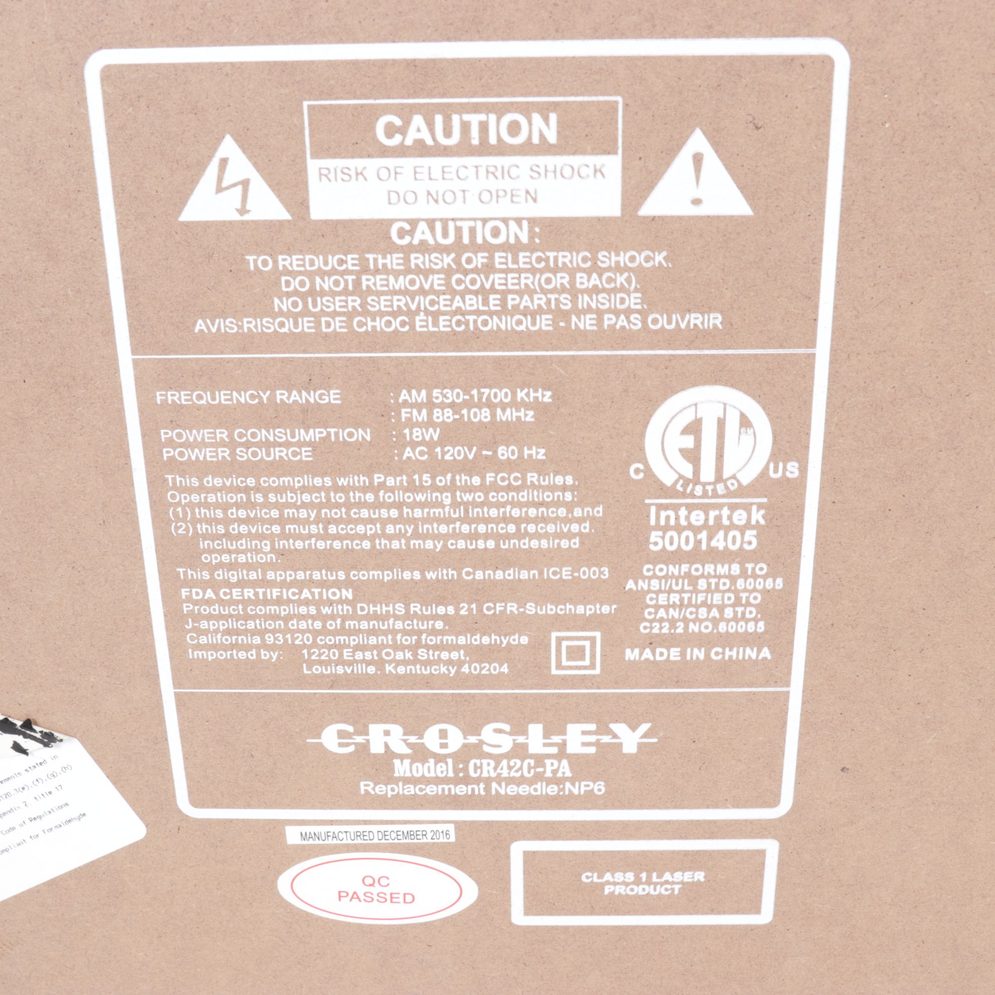 Crosley Combination Turntable Radio With CD & Tape Deck