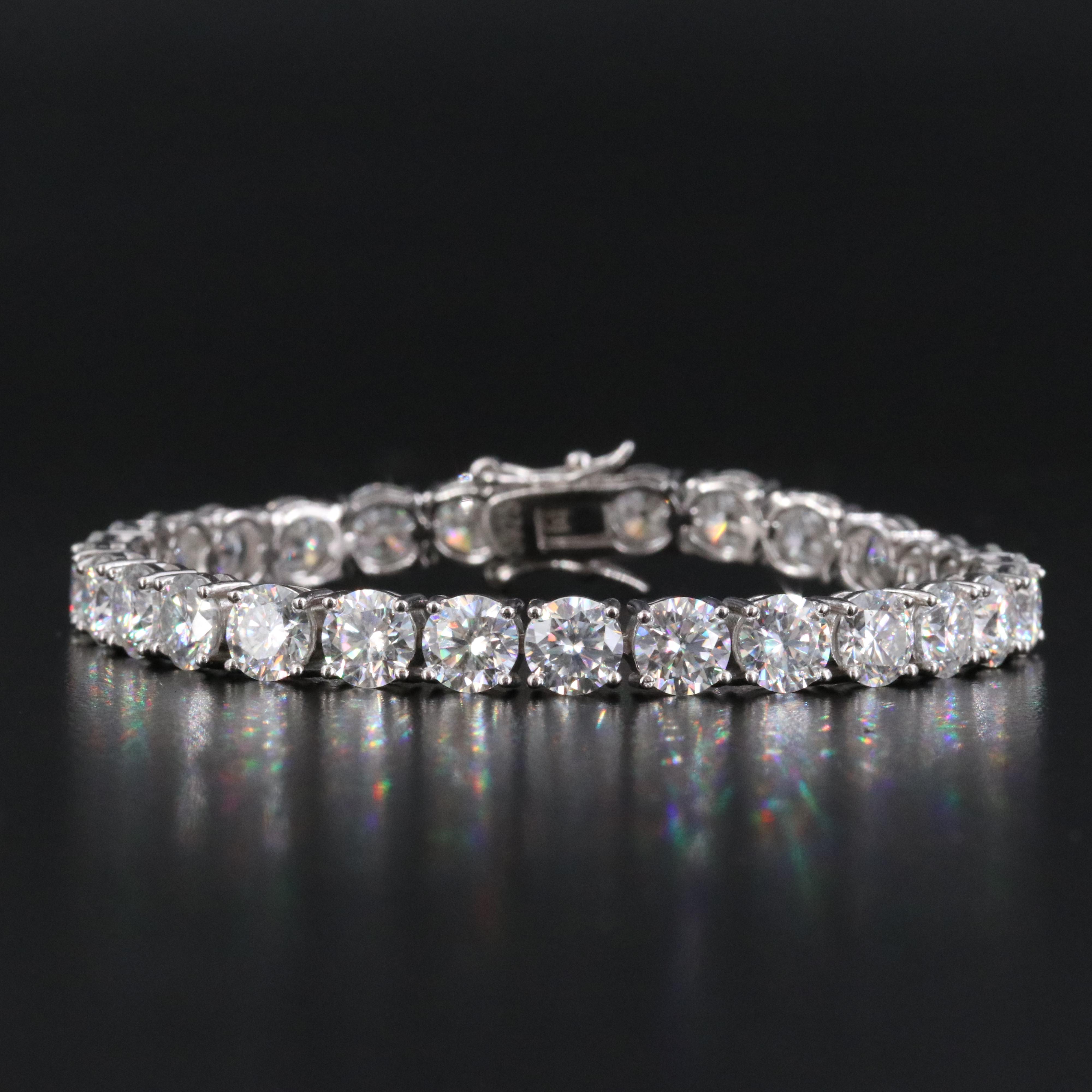 Sterling Moissanite Line Bracelet