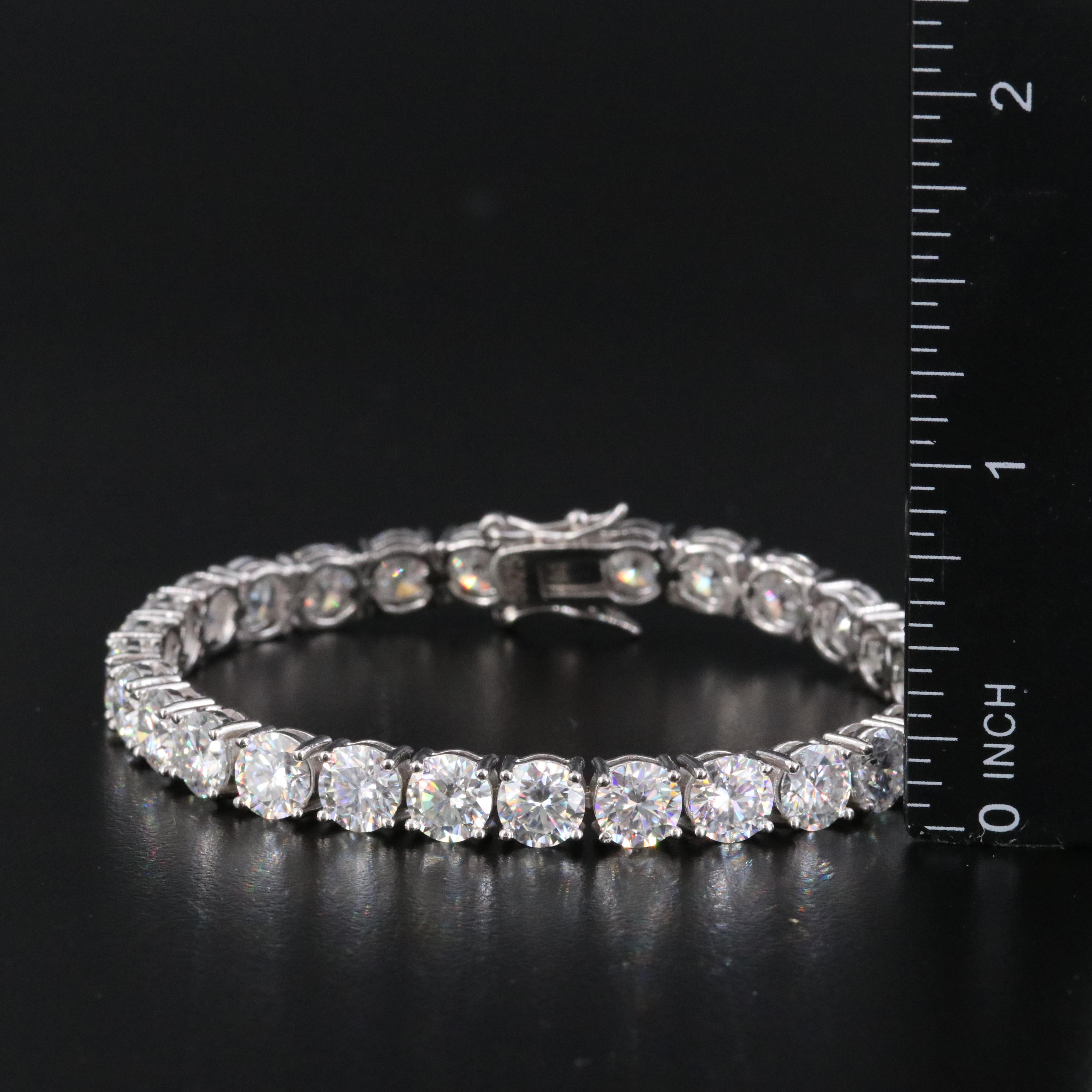Sterling Moissanite Line Bracelet