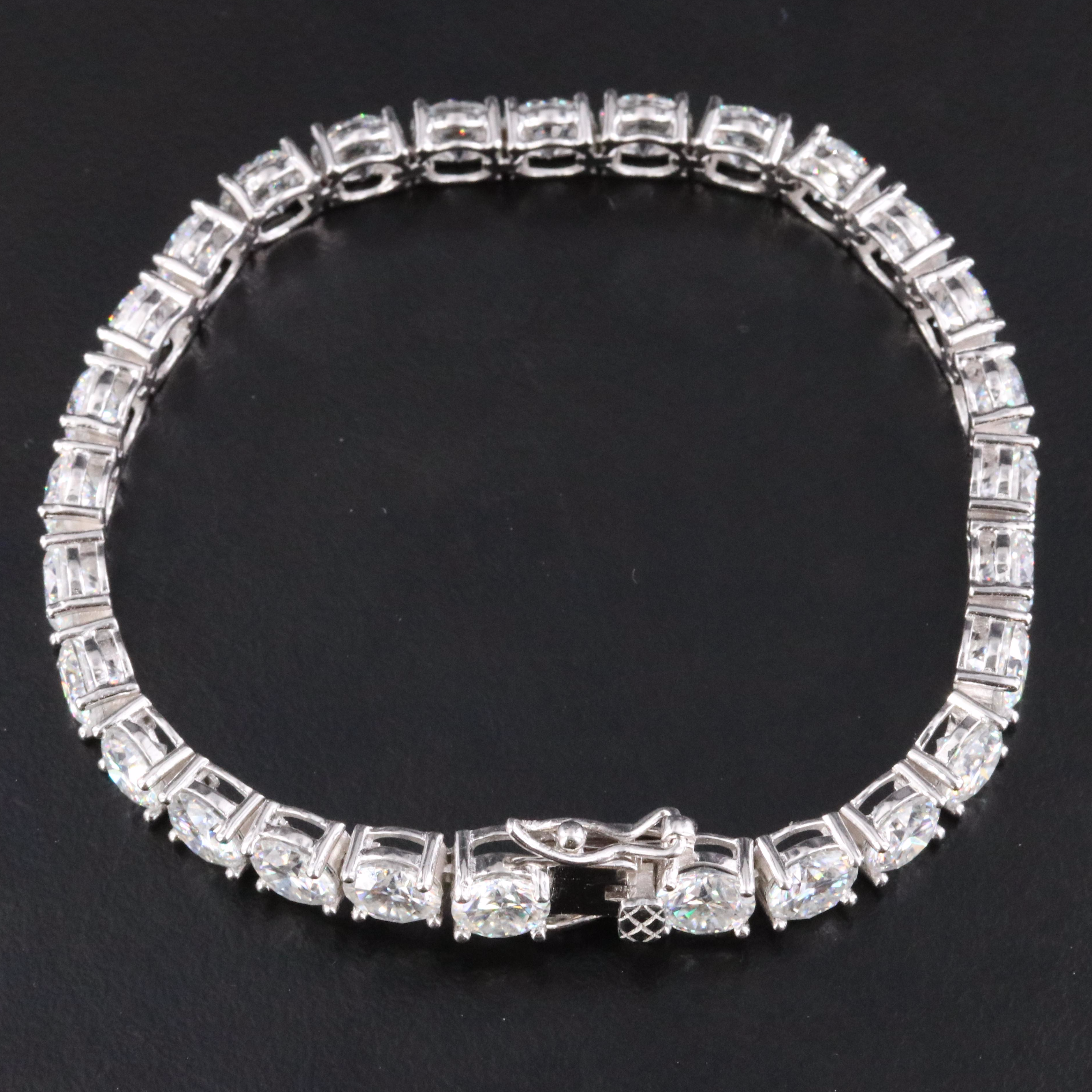 Sterling Moissanite Line Bracelet