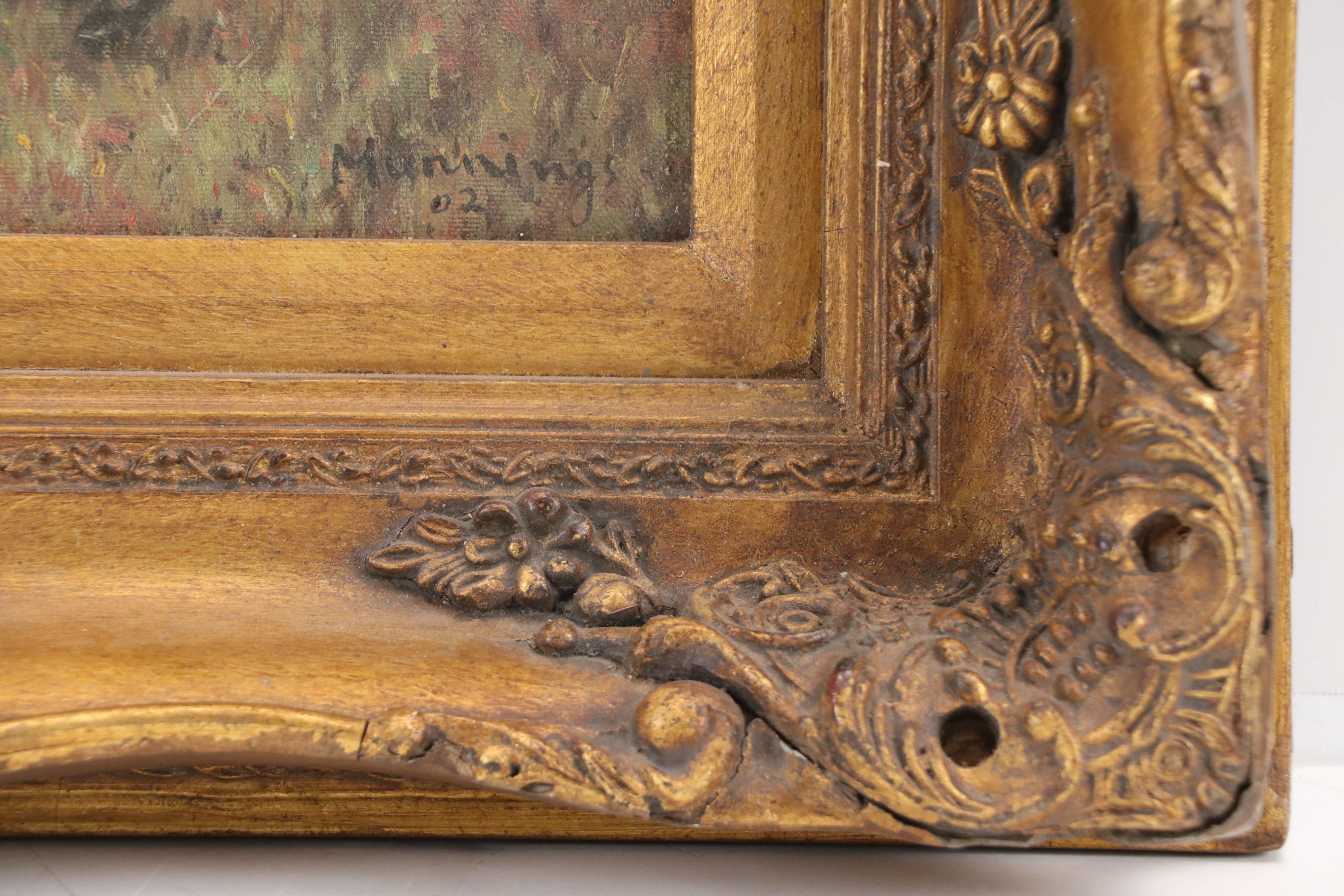 Style of Sir Alfred James Munnings Oil Painting of Horse Racing Scene