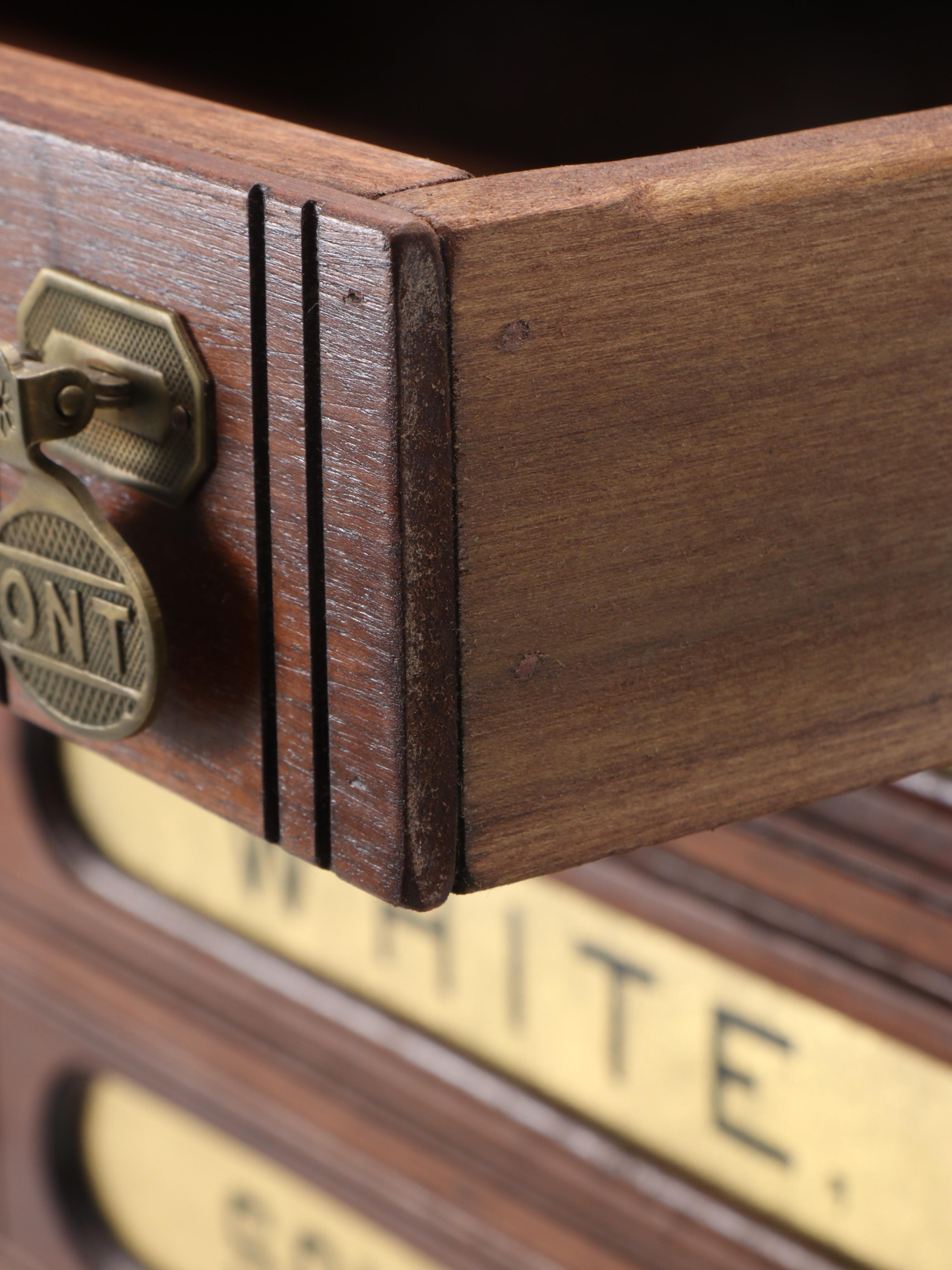 George A. Clark Victorian Six-Drawer Wood Spool Cabinet
