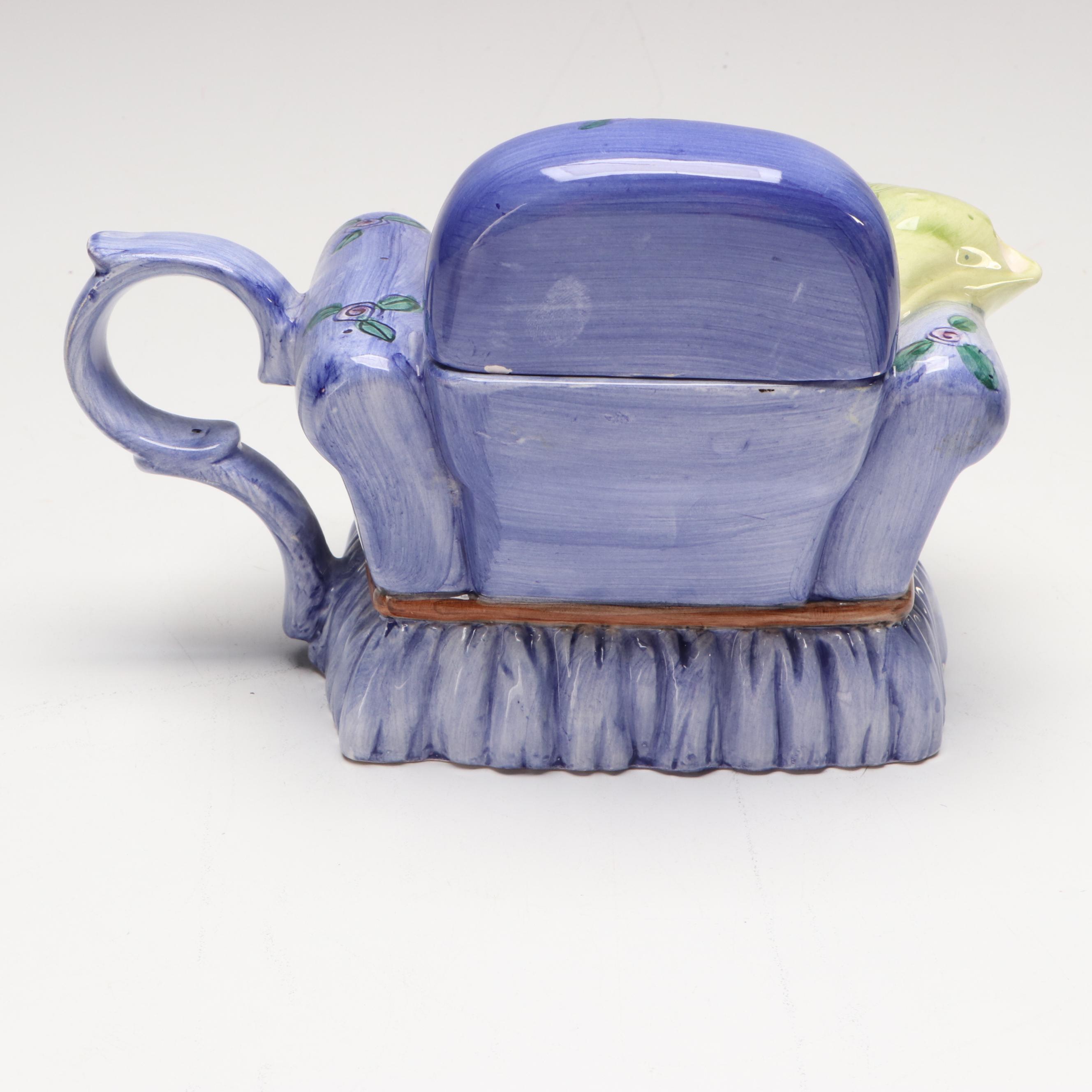 Fitz & Floyd "Owl Capone" with More Art Pottery Teapots and Creamers