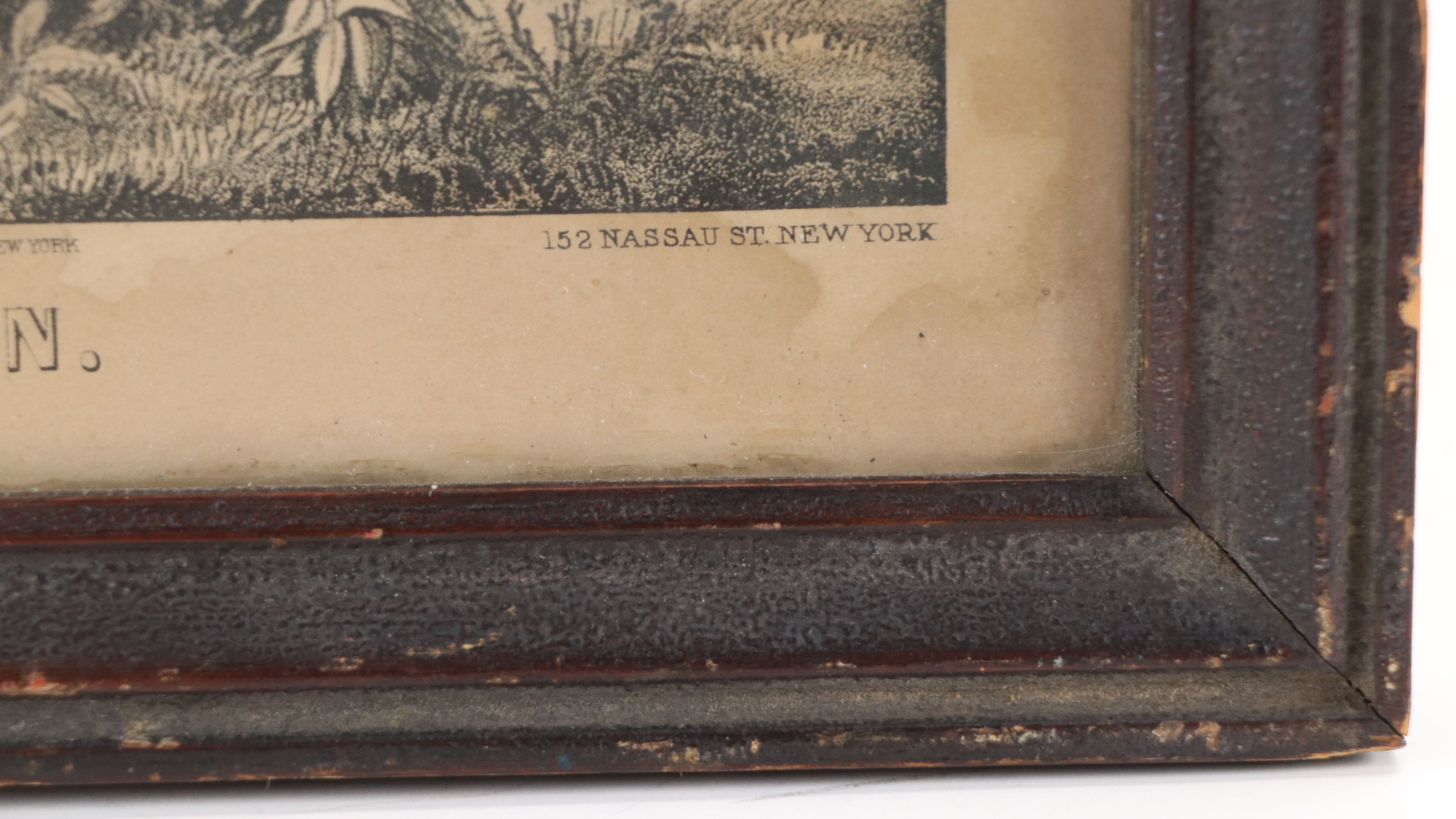 Currier and Ives Lithograph "The Grave of Stonewall Jackson," Circa 1870