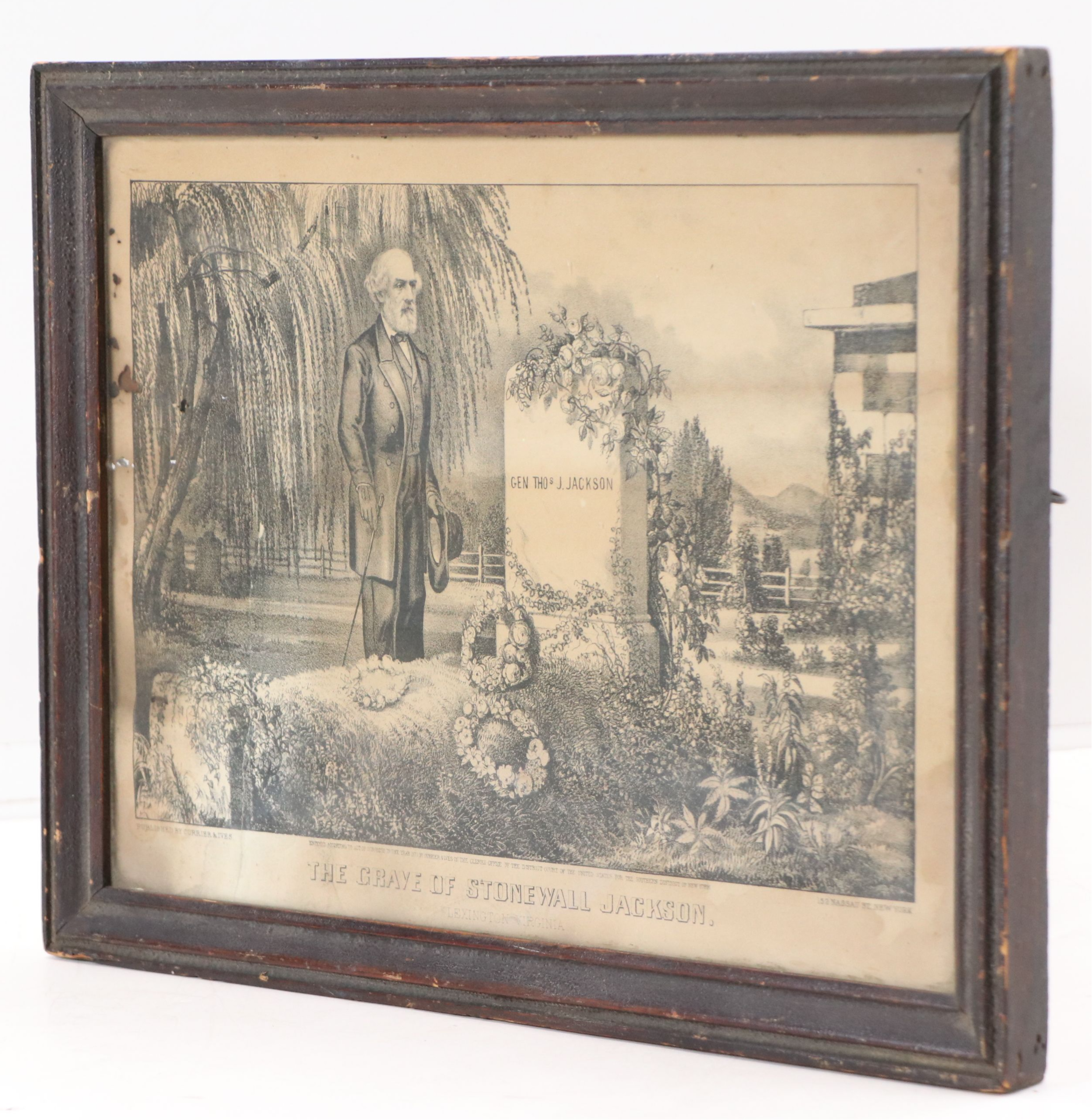 Currier and Ives Lithograph "The Grave of Stonewall Jackson," Circa 1870