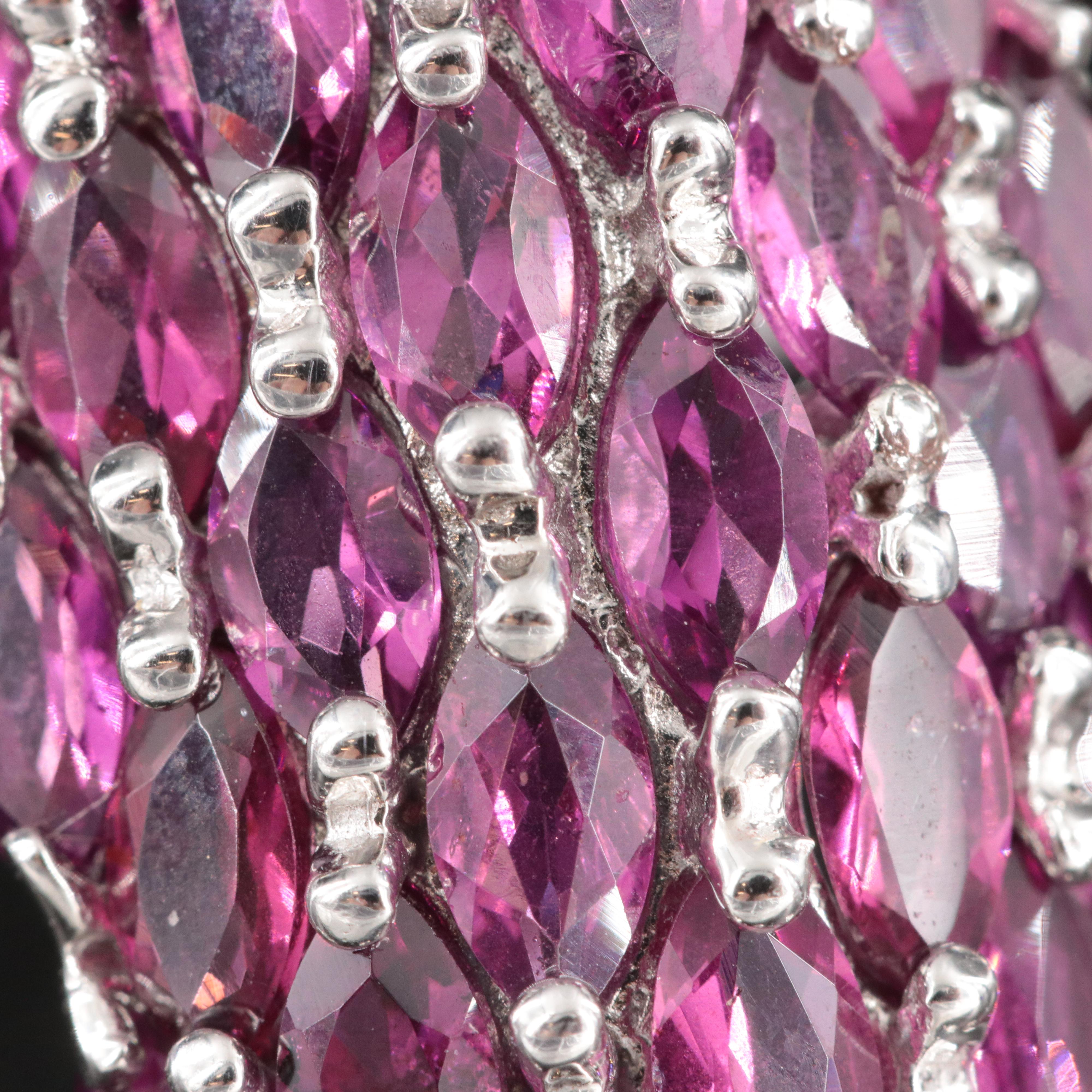 Sterling Rhodolite Garnet Navette Pointer Ring