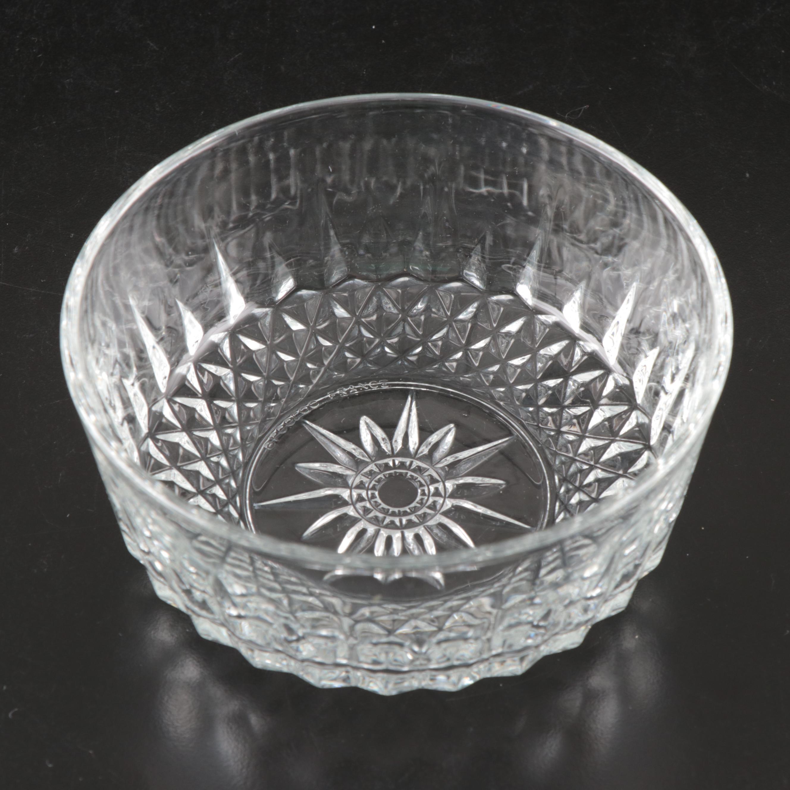 Mikasa Crystal Candlesticks with Arcoroc Glass Bowls and Other Serverware