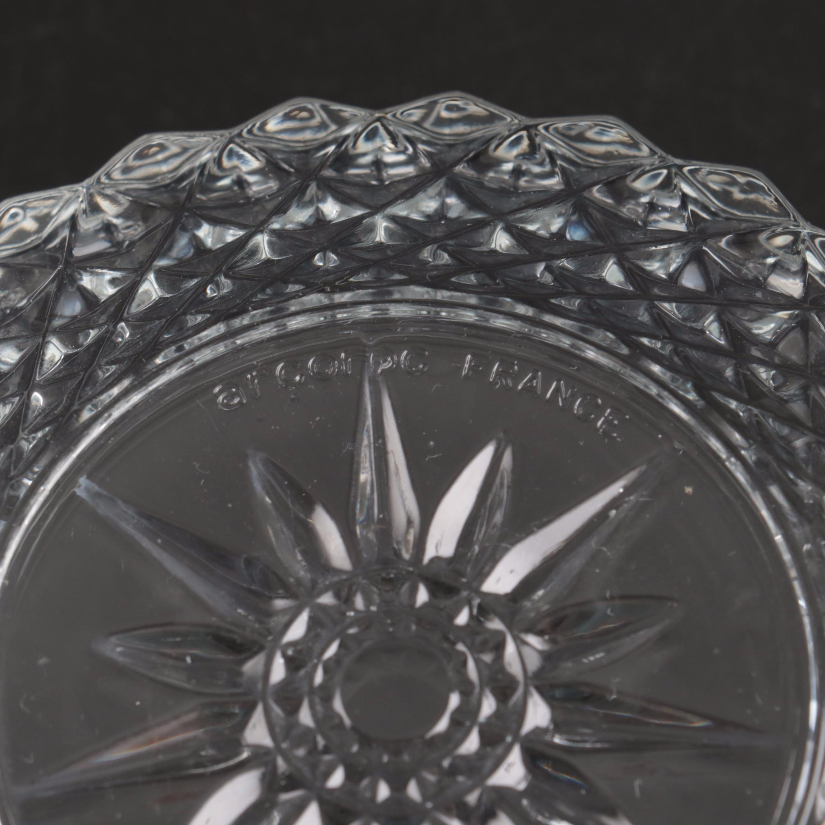 Mikasa Crystal Candlesticks with Arcoroc Glass Bowls and Other Serverware