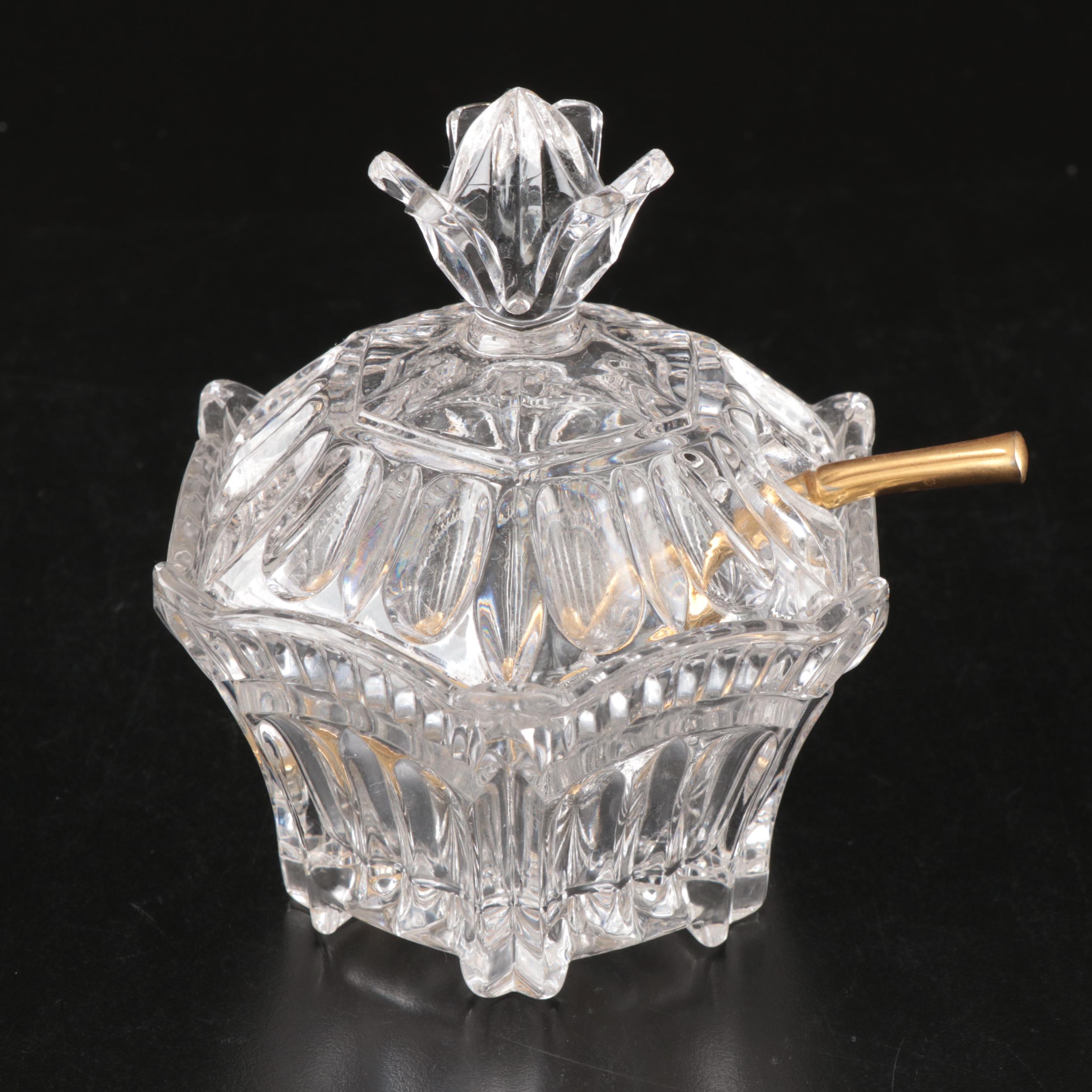 Mikasa Crystal Candlesticks with Arcoroc Glass Bowls and Other Serverware