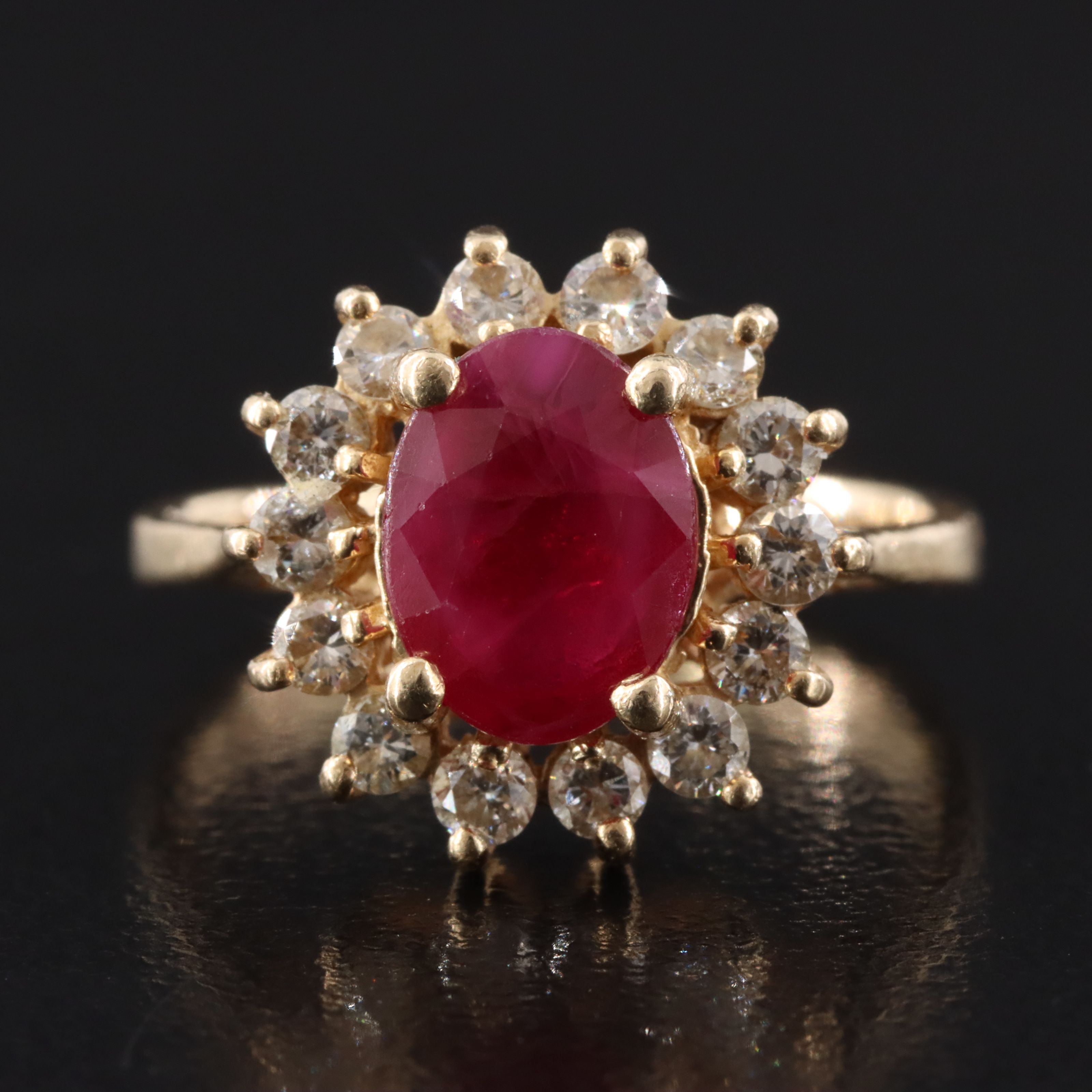 14K 1.44 CT Ruby and Diamond Ring