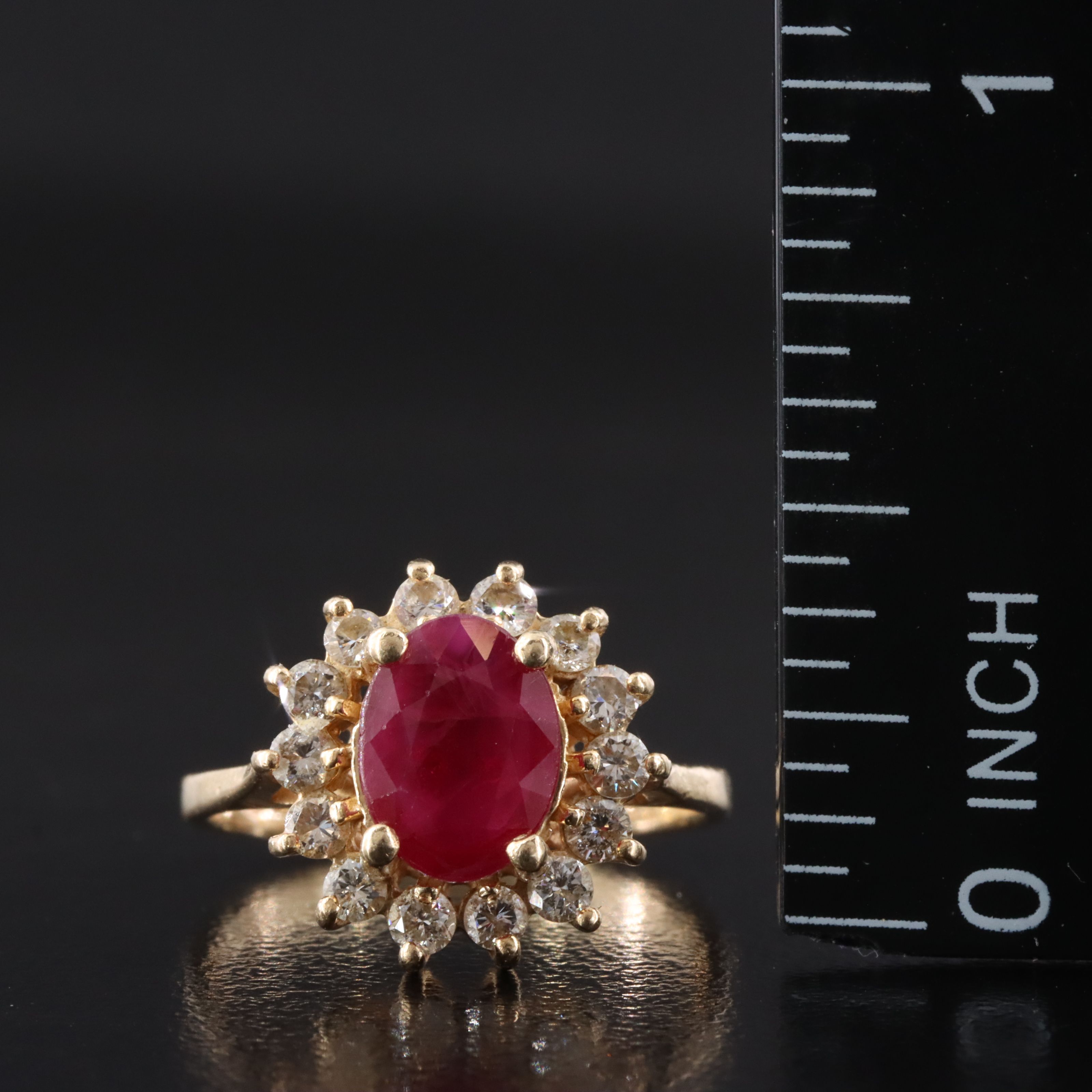 14K 1.44 CT Ruby and Diamond Ring