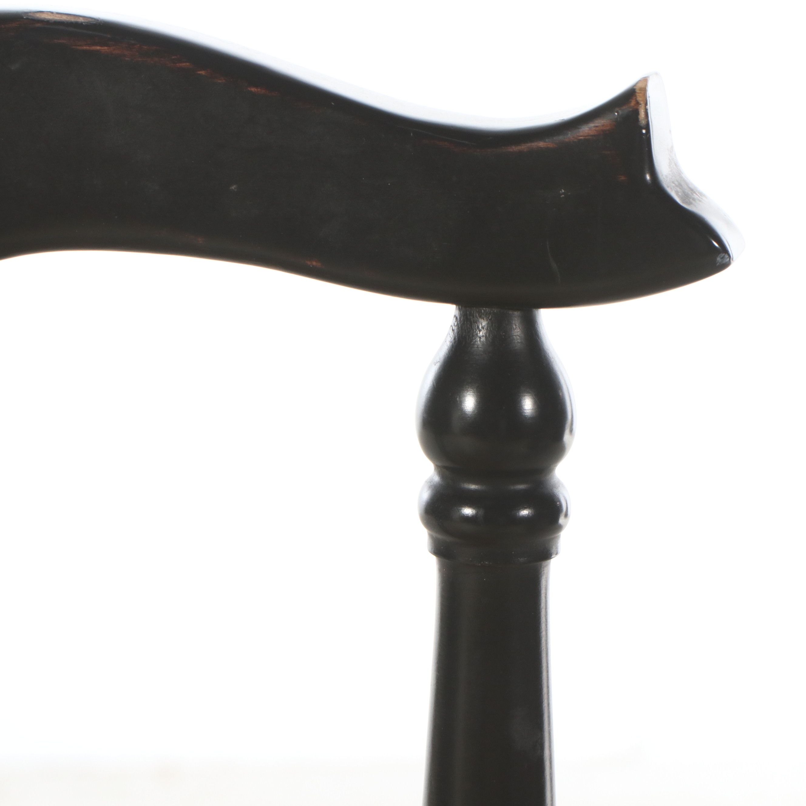 Painted Ladder-Back and Chippendale Style Chairs with Rush Seats