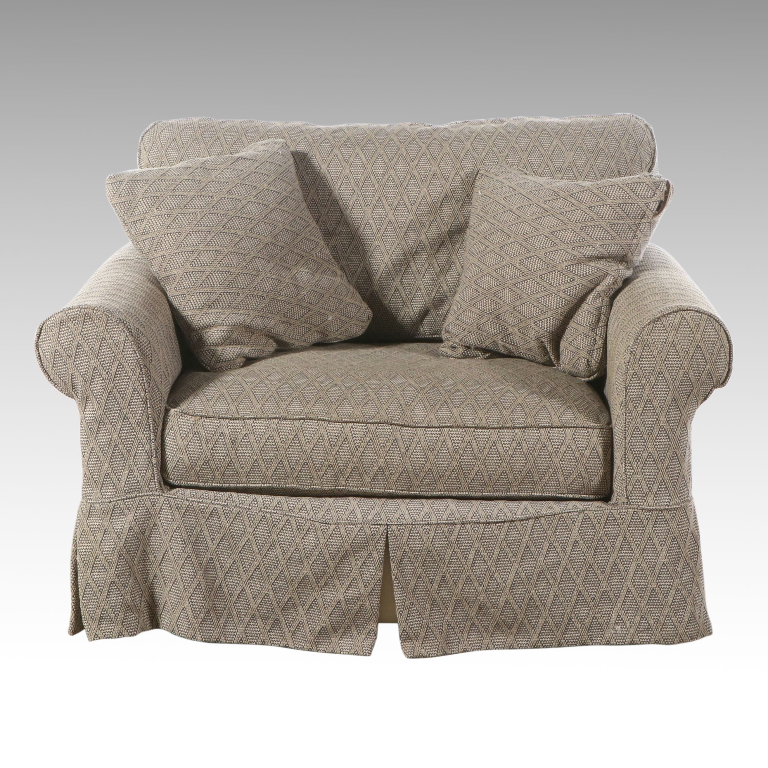 Contemporary Upholstered Club Chair with Accent Pillows
