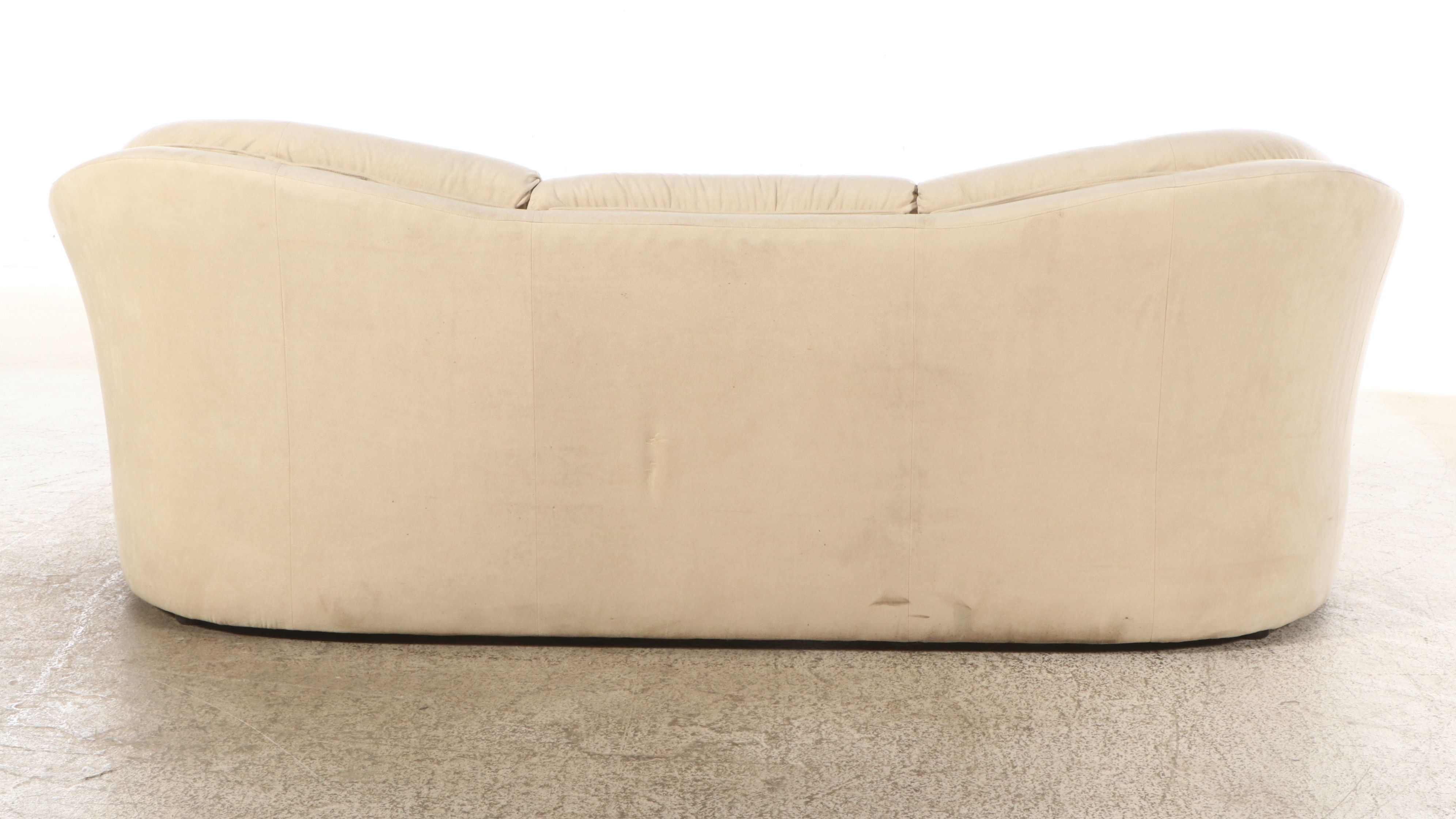 Jaymar Furniture Postmodern Style Upholstered Felt Rounded-Back Sofa