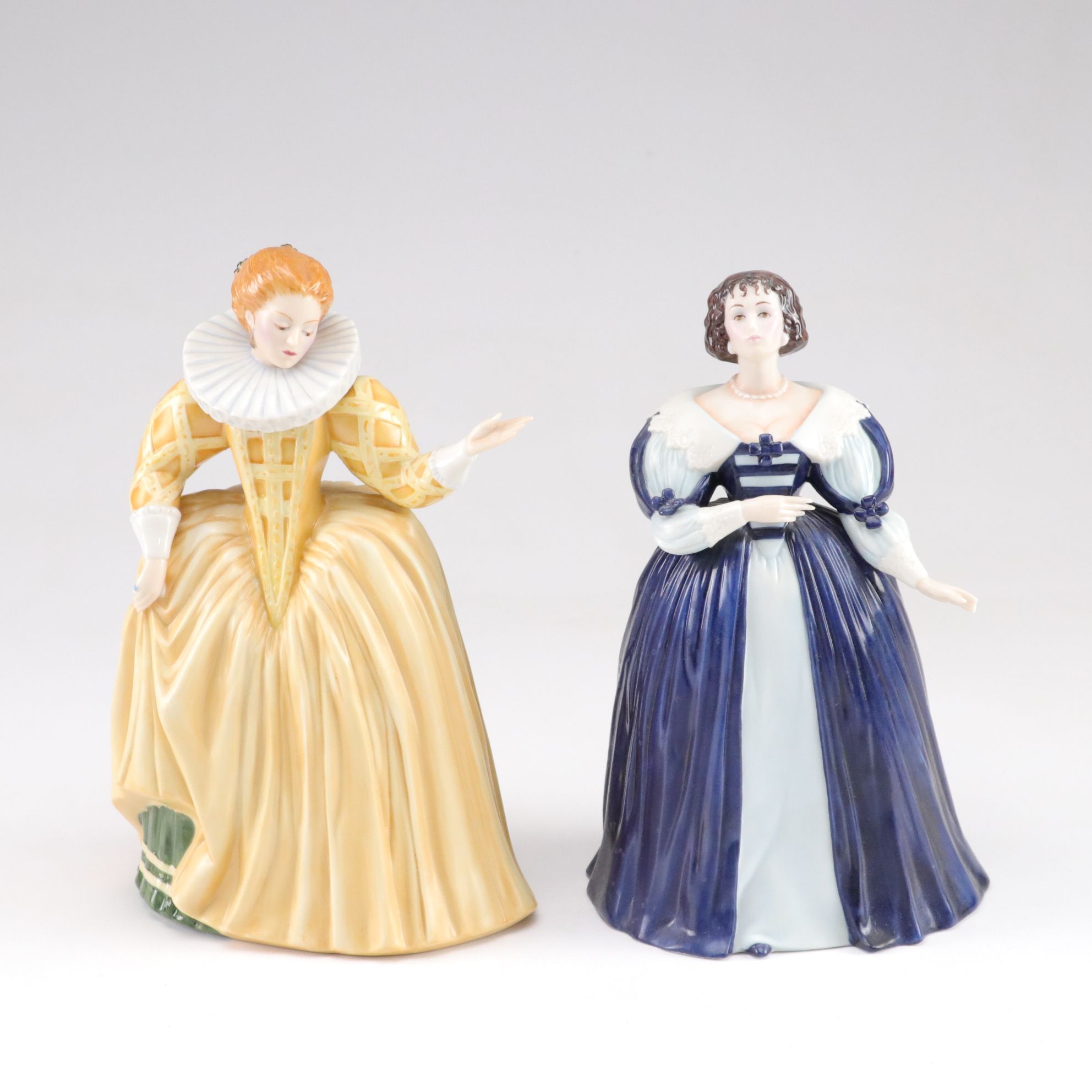 Franklin Porcelain "Museum of Costume" Series Figurines with Figural Vase