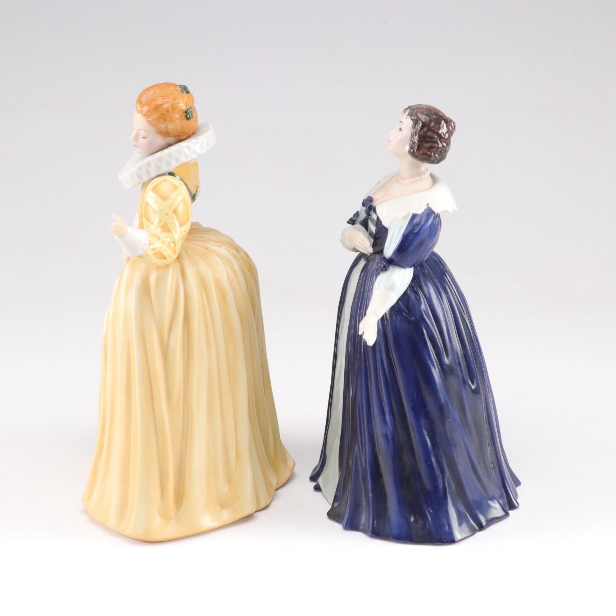 Franklin Porcelain "Museum of Costume" Series Figurines with Figural Vase