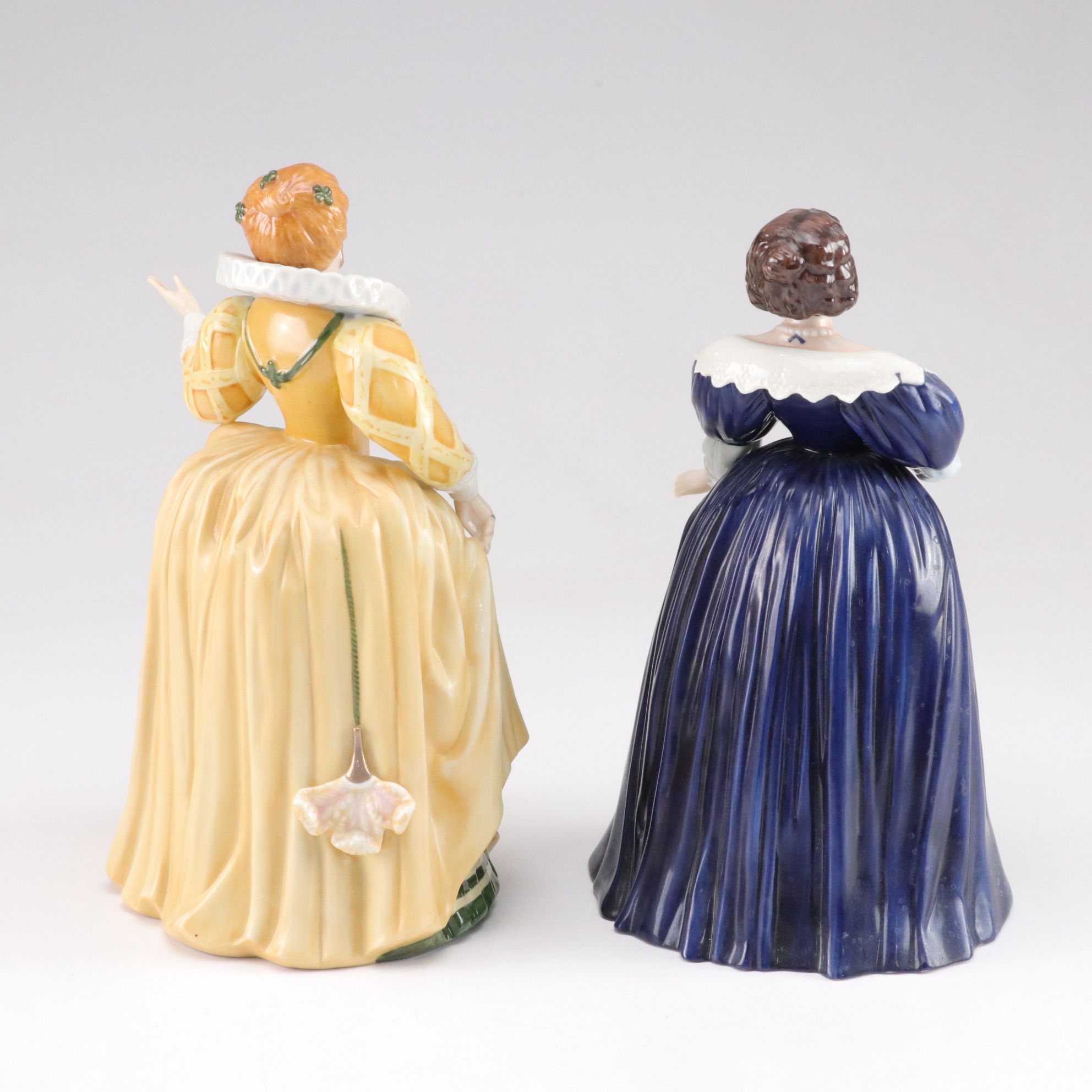 Franklin Porcelain "Museum of Costume" Series Figurines with Figural Vase