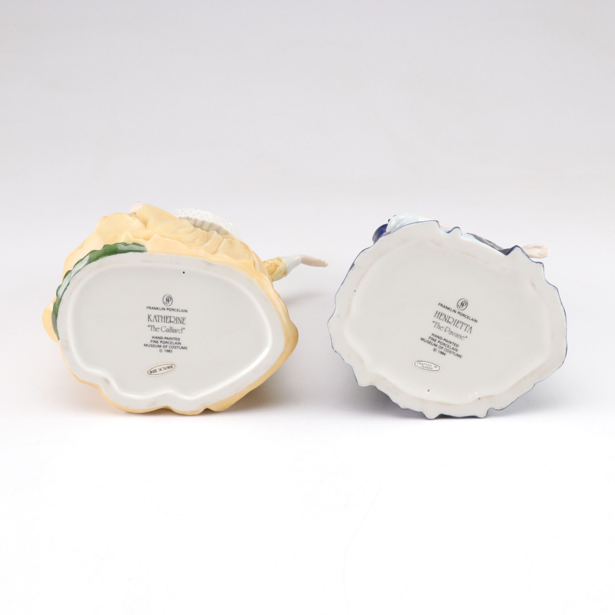 Franklin Porcelain "Museum of Costume" Series Figurines with Figural Vase