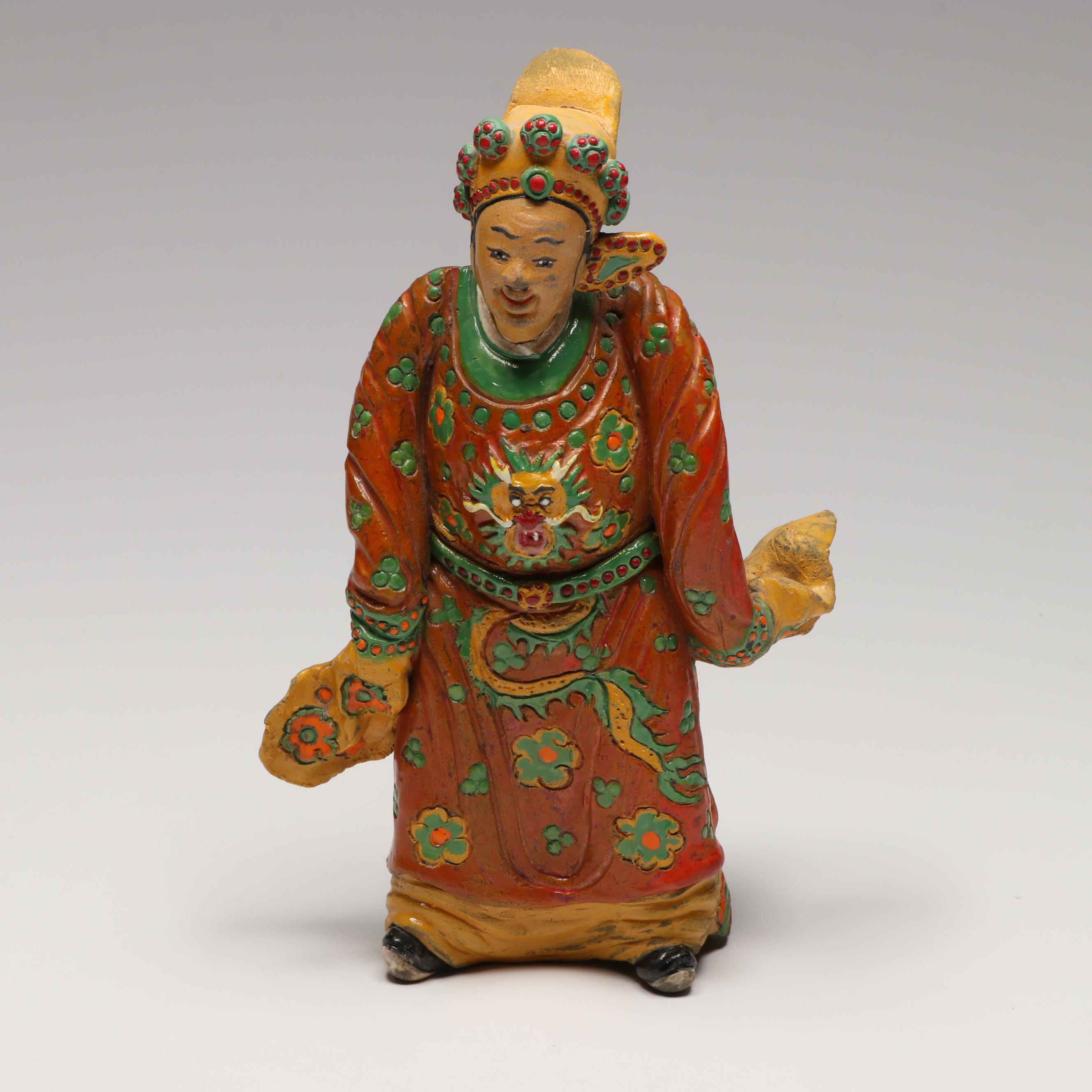 Chinese Porcelain Qing Dynasty Statue with Buddha Head Wall Hanging