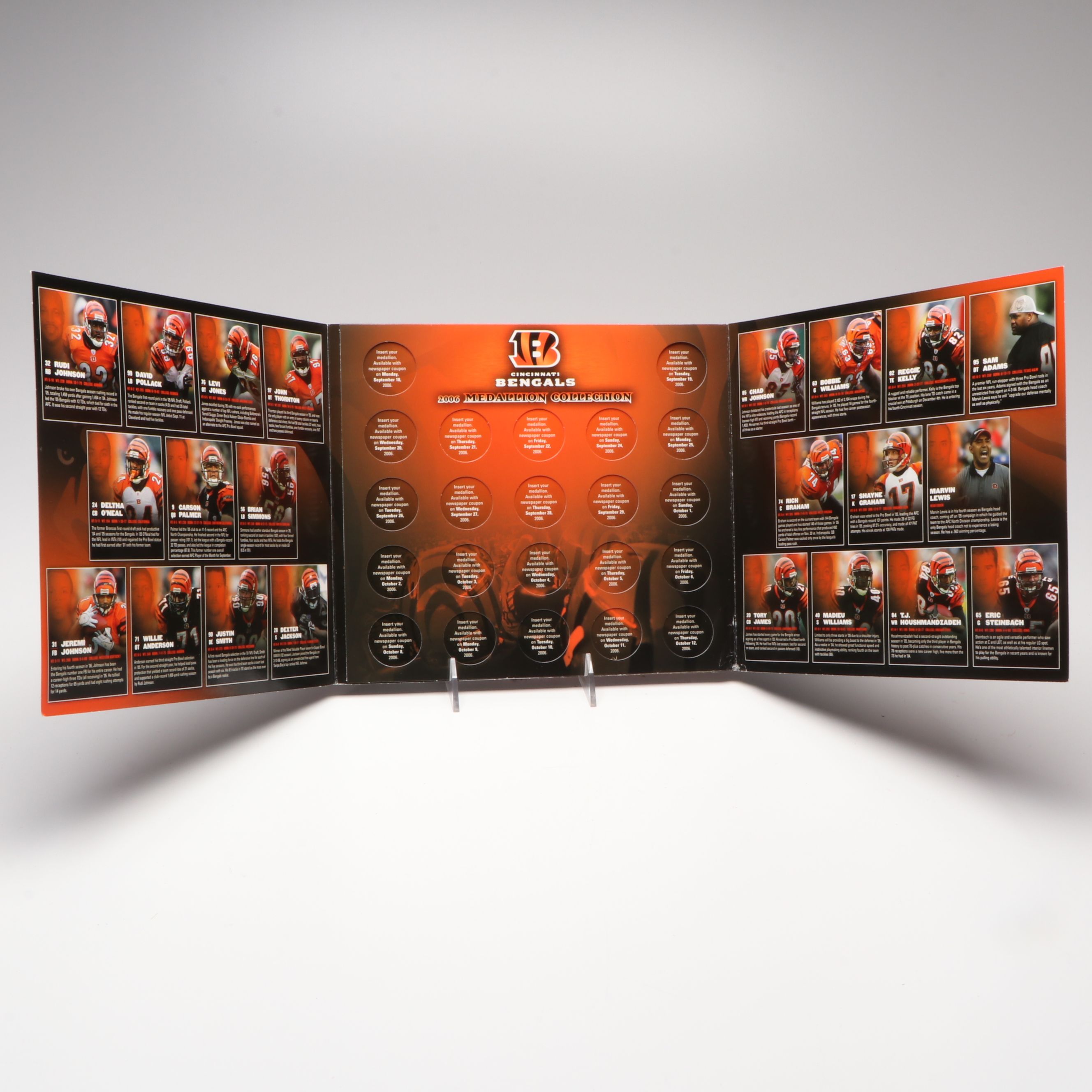 The Highland Mint Cincinnati Bengals Ring of Honor Coins with 2006 Medallions