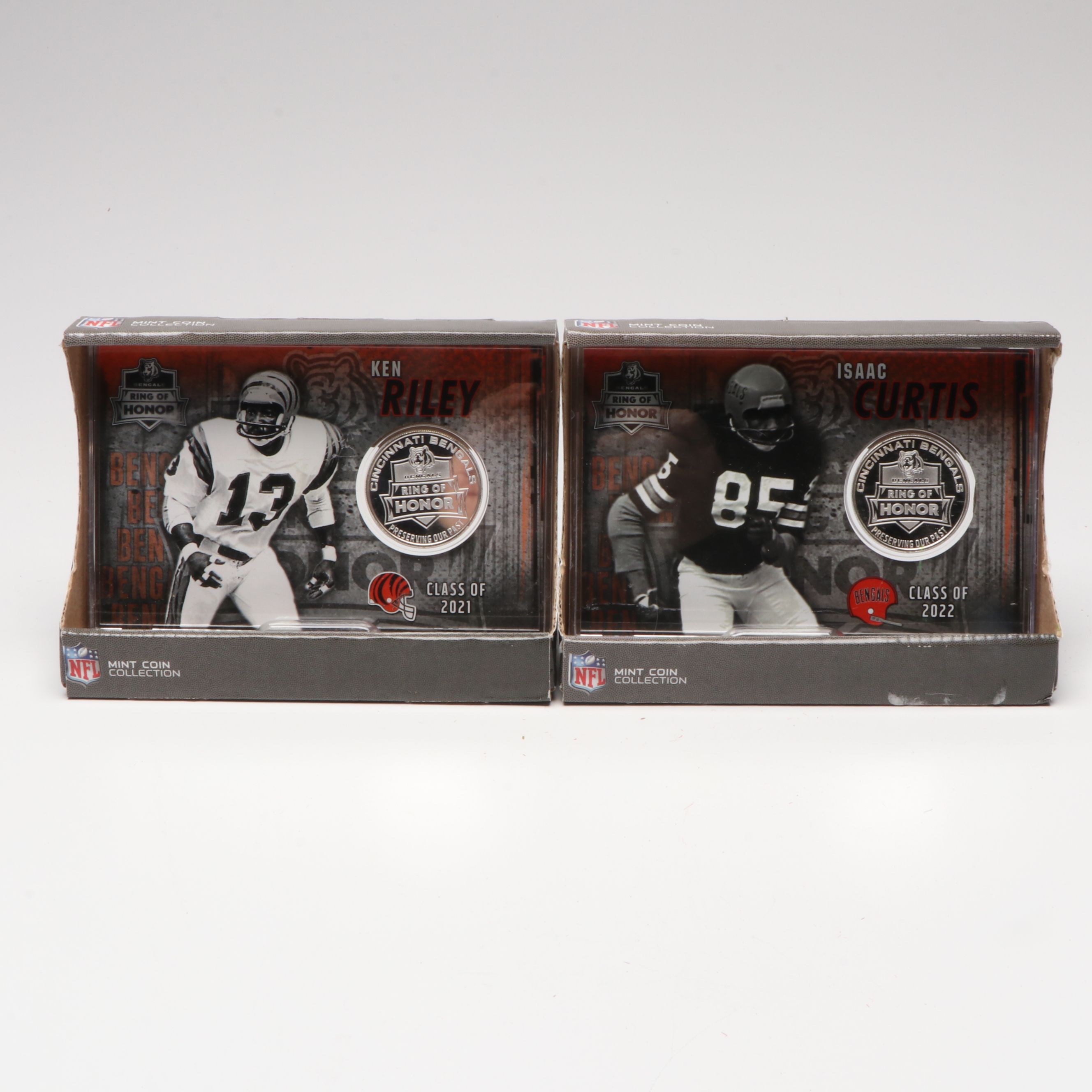 The Highland Mint Cincinnati Bengals Ring of Honor Coins with 2006 Medallions