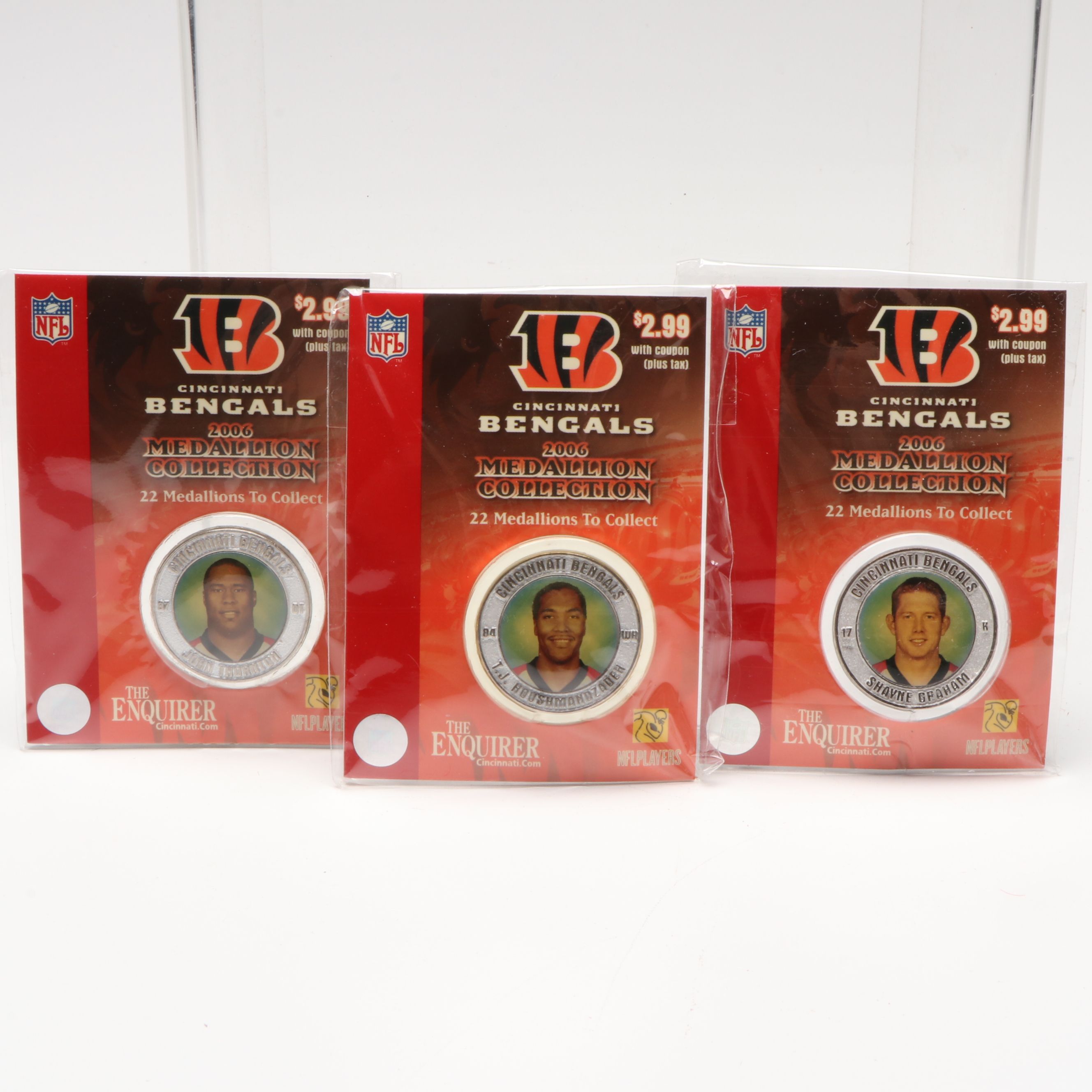 The Highland Mint Cincinnati Bengals Ring of Honor Coins with 2006 Medallions