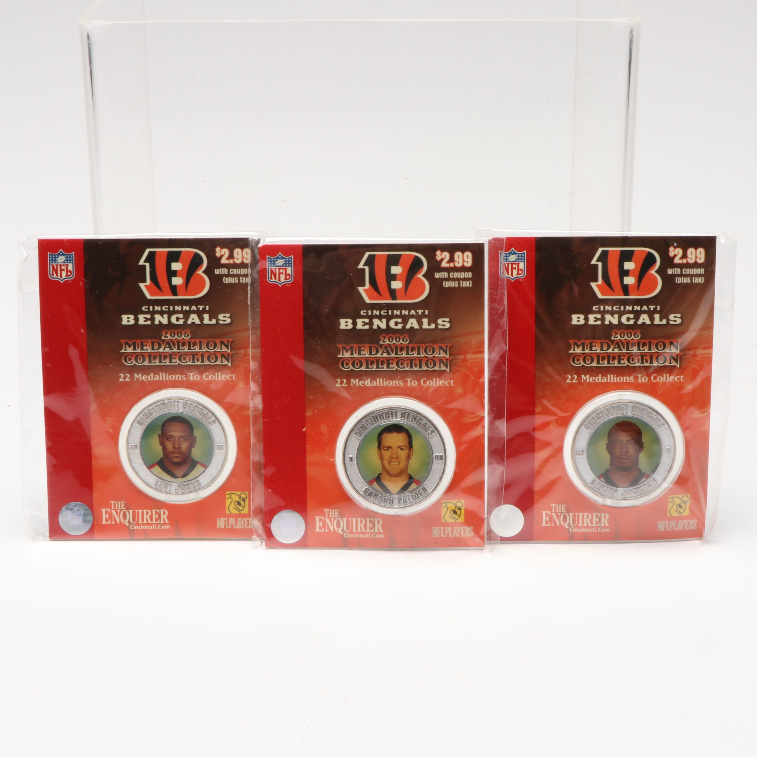 The Highland Mint Cincinnati Bengals Ring of Honor Coins with 2006 Medallions