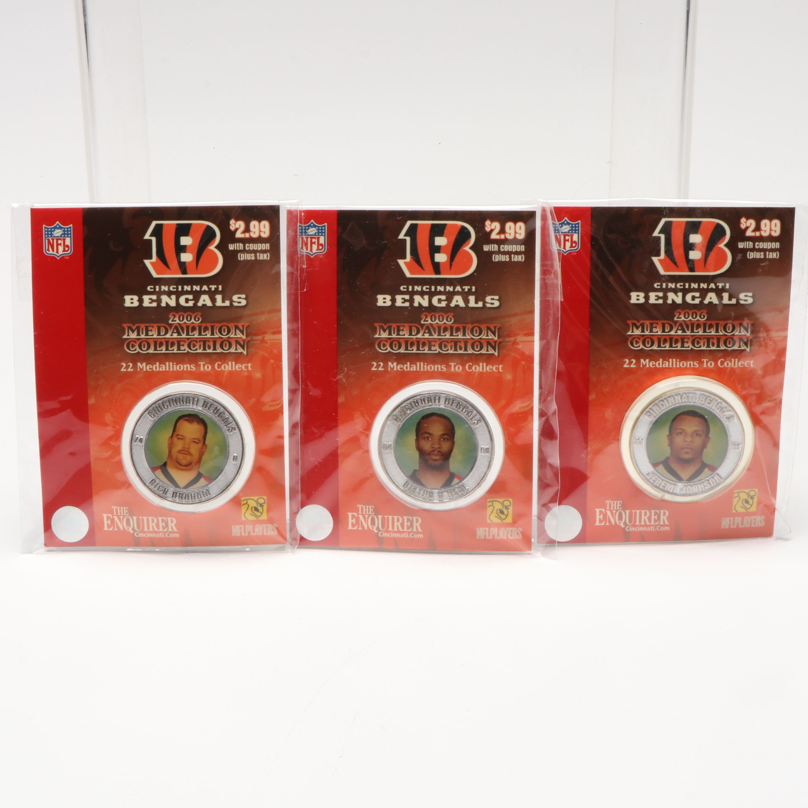 The Highland Mint Cincinnati Bengals Ring of Honor Coins with 2006 Medallions