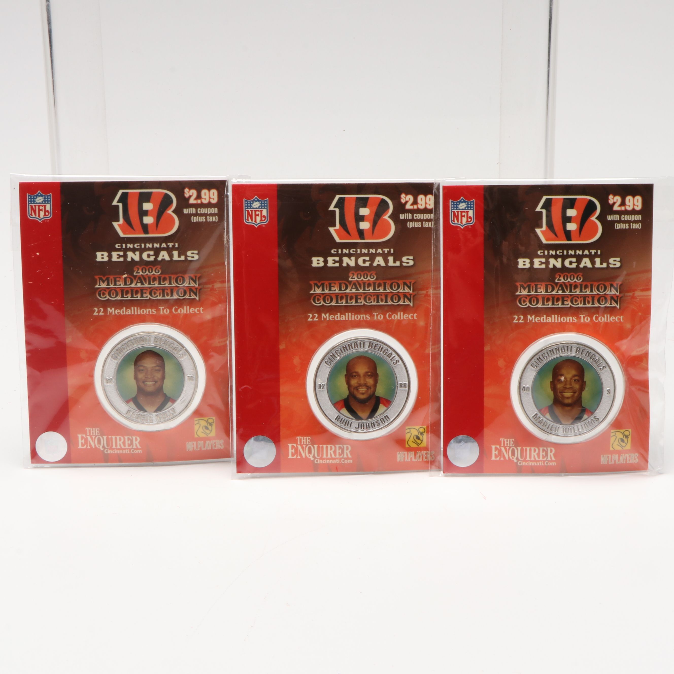 The Highland Mint Cincinnati Bengals Ring of Honor Coins with 2006 Medallions