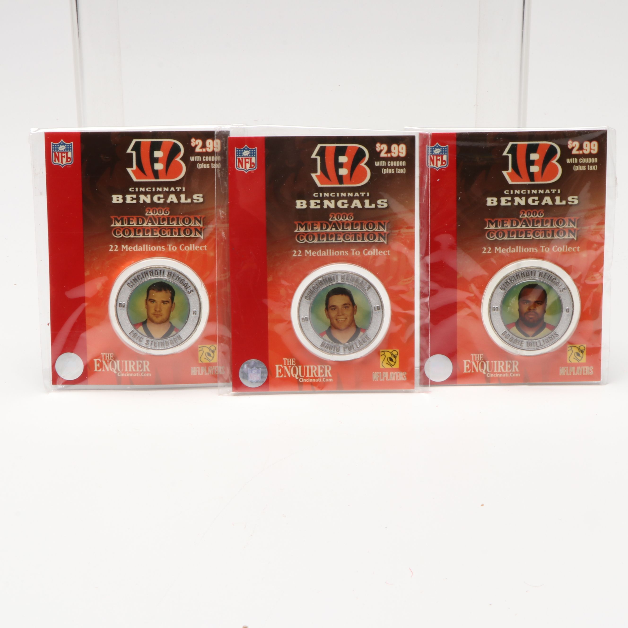 The Highland Mint Cincinnati Bengals Ring of Honor Coins with 2006 Medallions