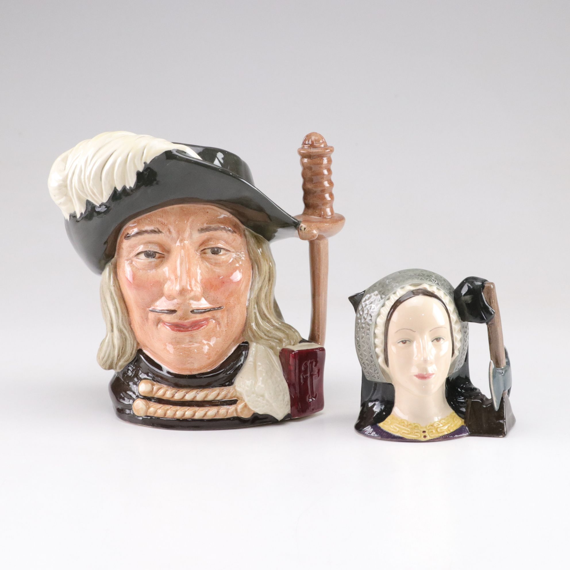 Royal Doulton "Aramis" and "Anne Boleyn" Toby Jugs