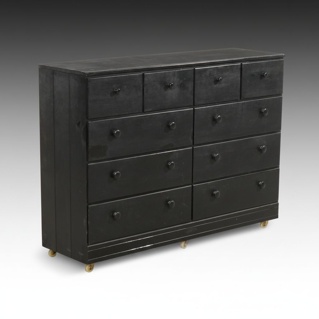 Black Painted Chest of Drawers, Late 20th to 21st Century