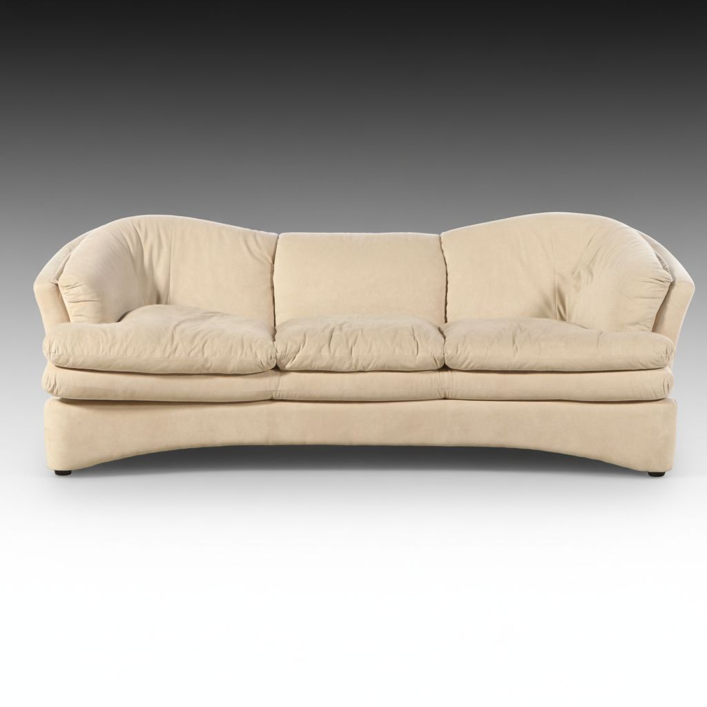 Jaymar Furniture Postmodern Style Upholstered Felt Rounded-Back Sofa