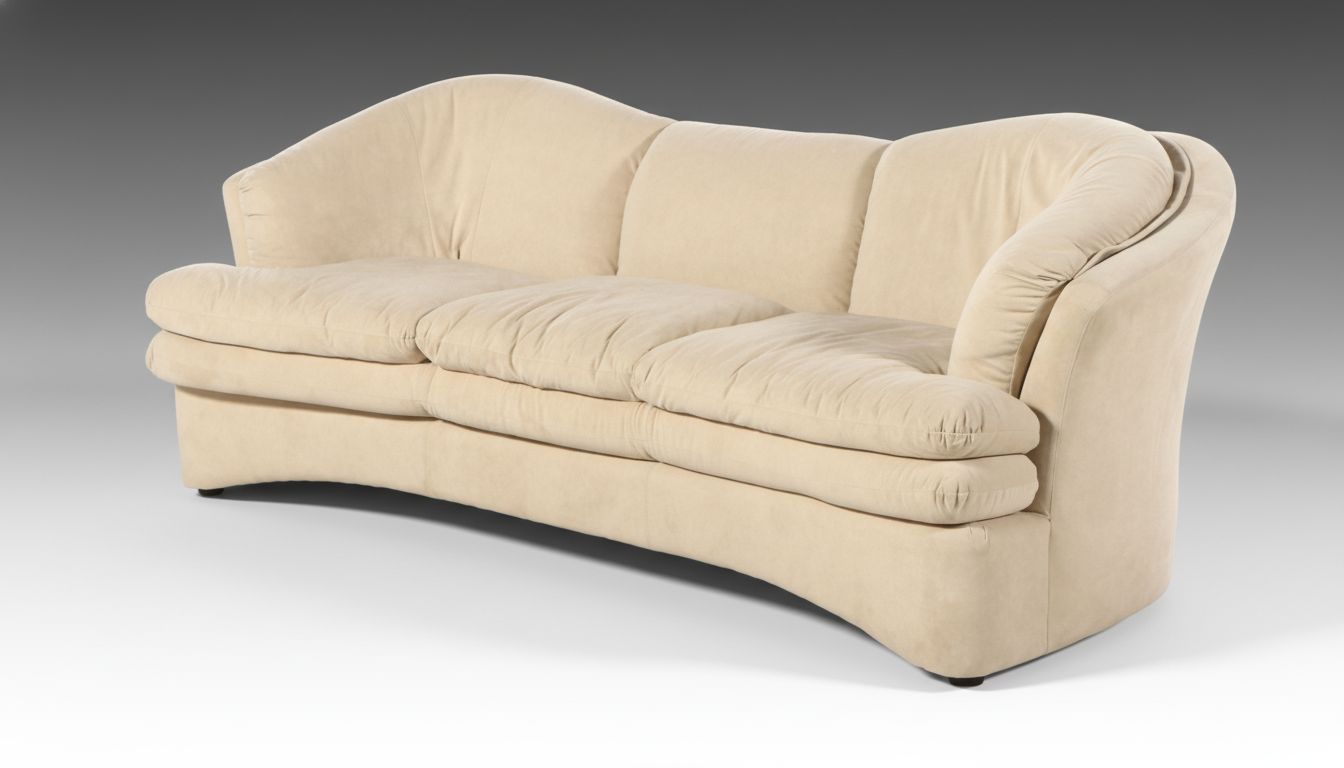 Jaymar Furniture Postmodern Style Upholstered Felt Rounded-Back Sofa