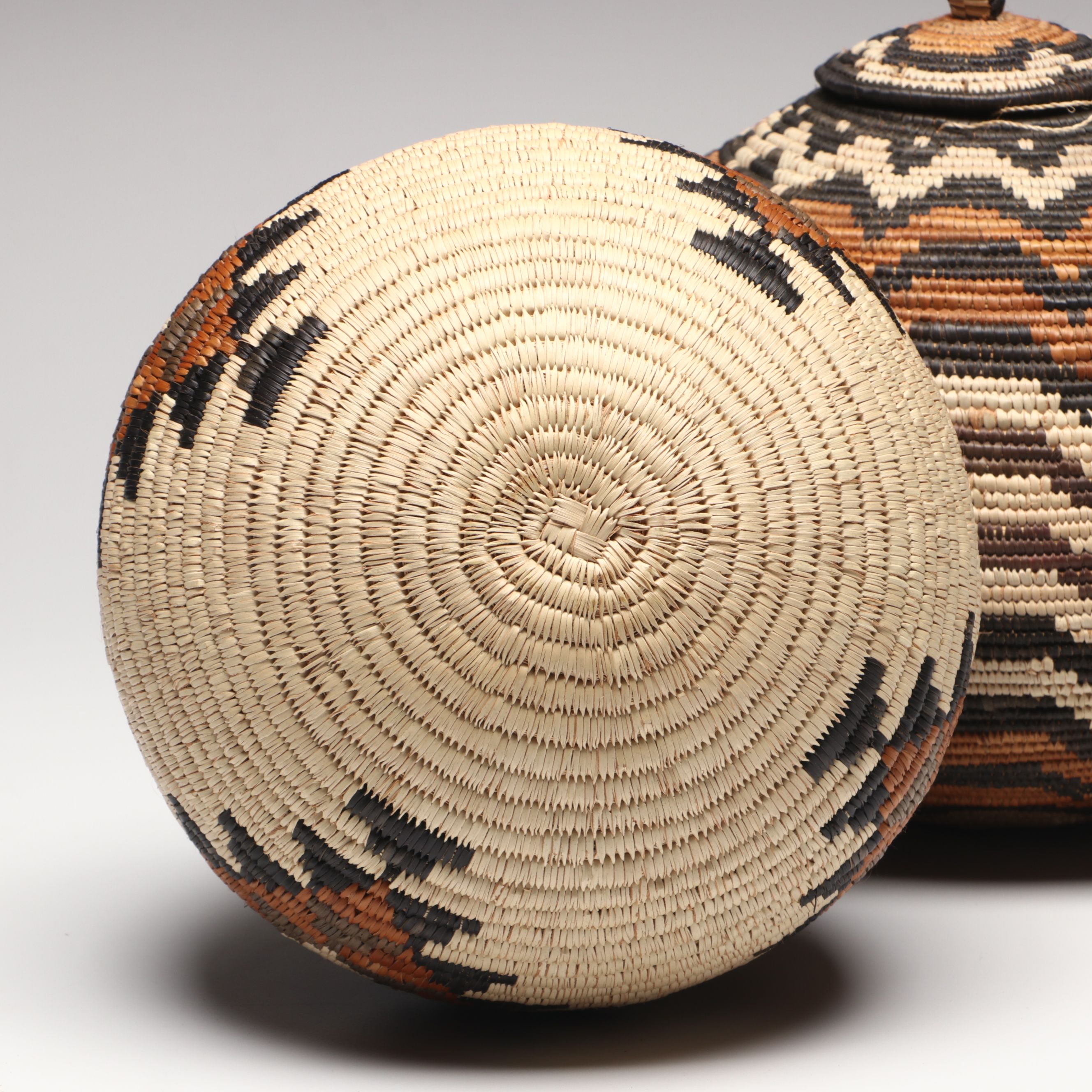Zulu Artisan Crafted Ilala Palm and Natural Dye Ukhamba Baskets