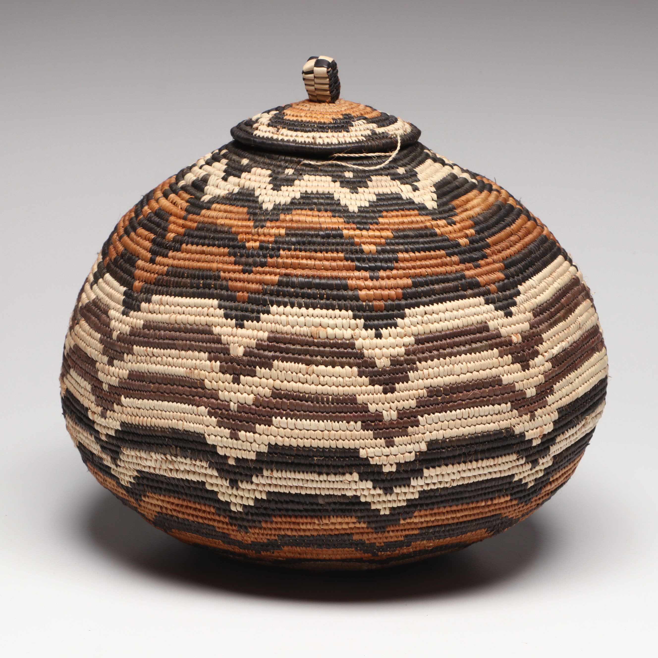 Zulu Artisan Crafted Ilala Palm and Natural Dye Ukhamba Baskets